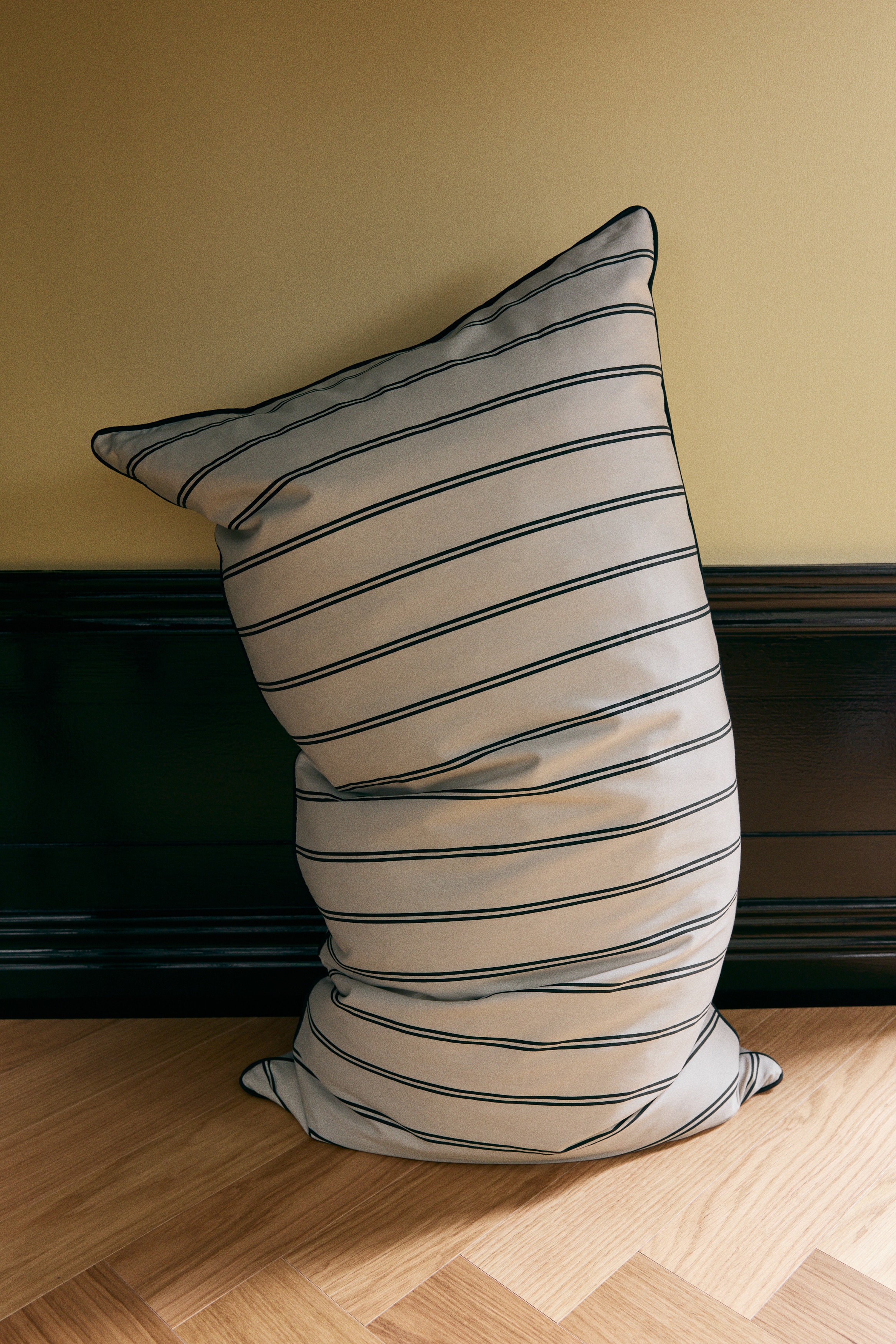 Cotton sateen pillowcase - Cream/Striped/Light mole/Striped/Dusty yellow/Striped