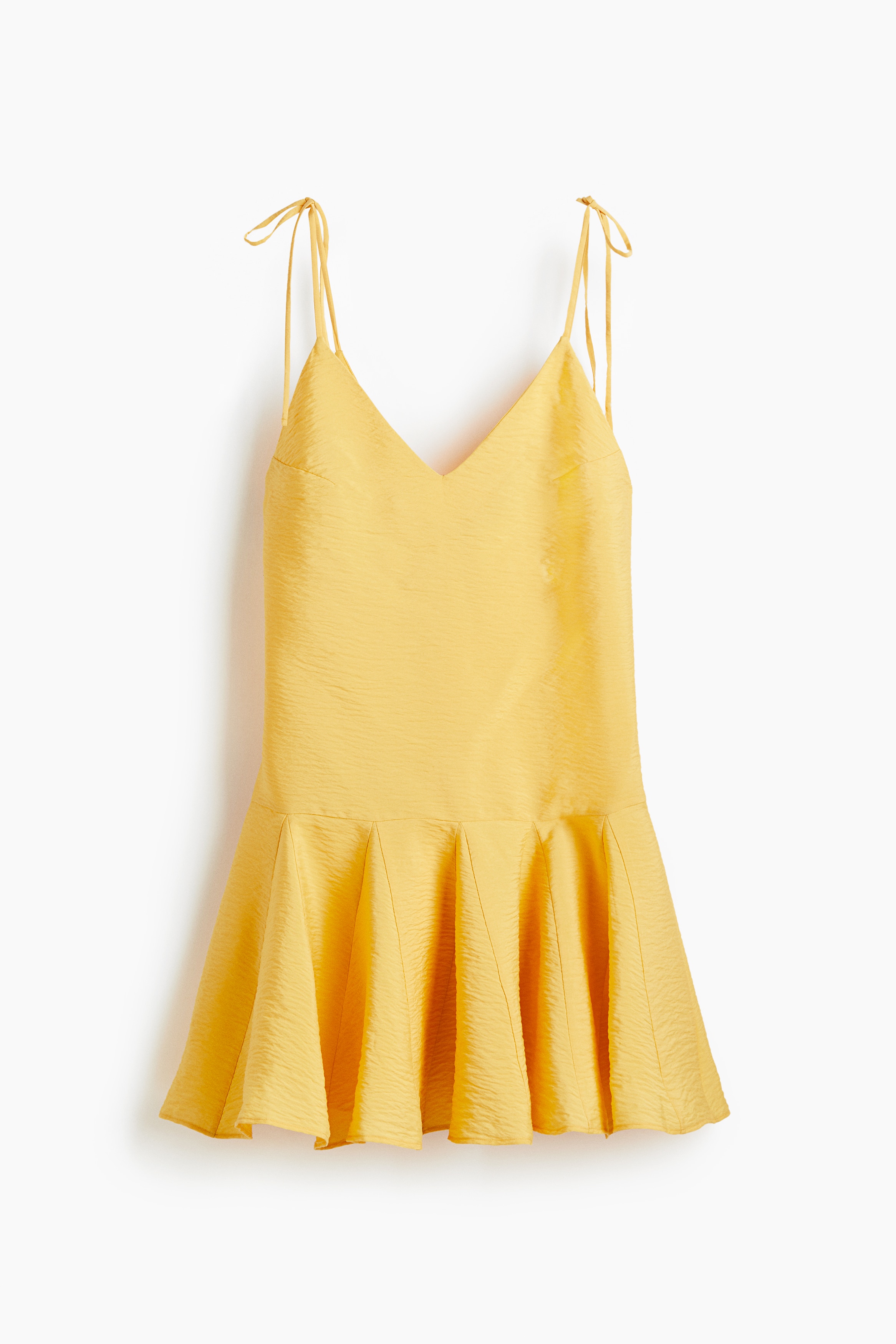 Jurk met uitlopende rok - Geel/Wit/blauw dessin