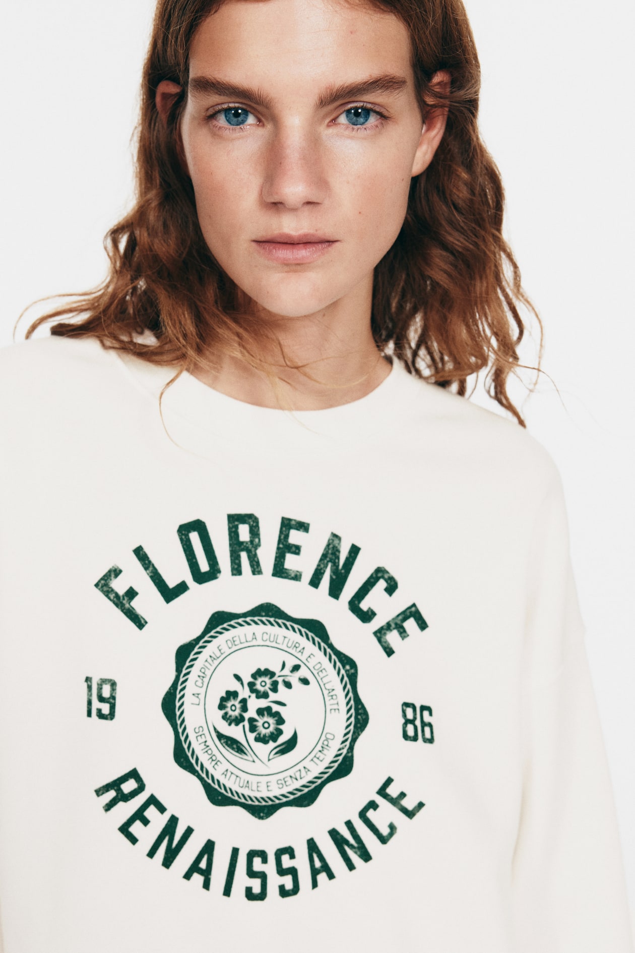 Sweatshirt with Printed Motif