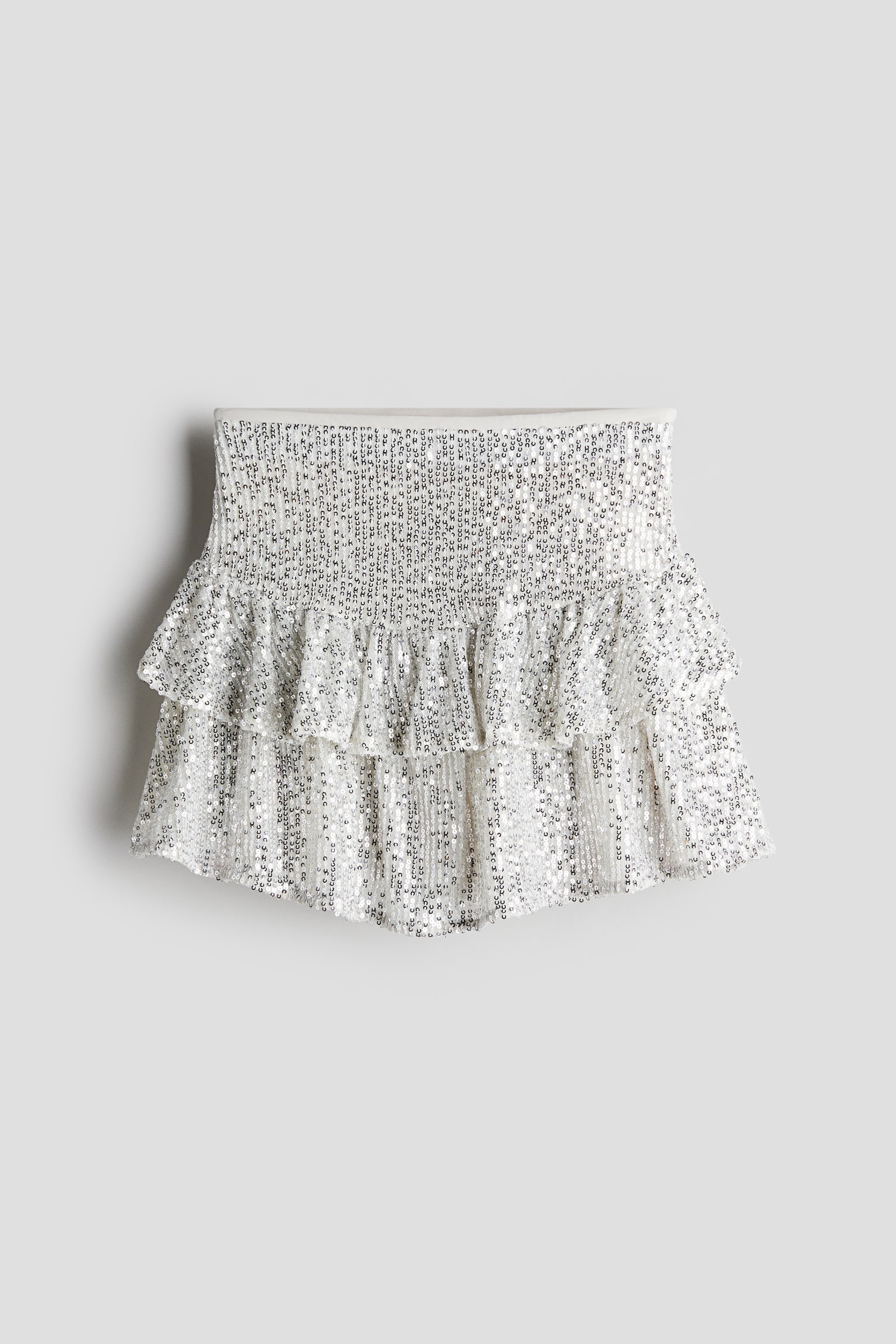 Tiered sequin skirt - Silver-coloured - 1