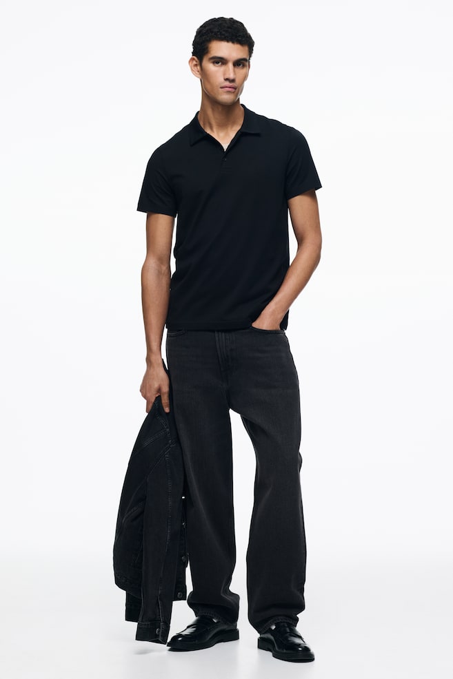 Slim-Fit Polo Shirt - Black/Khaki green/Navy blue/Teal - 3