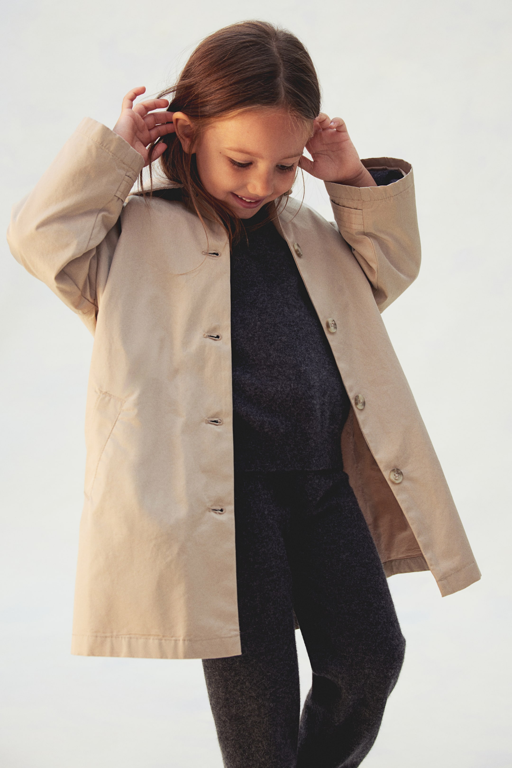 Cotton trench coat - Beige - Kids | H&M GB 2