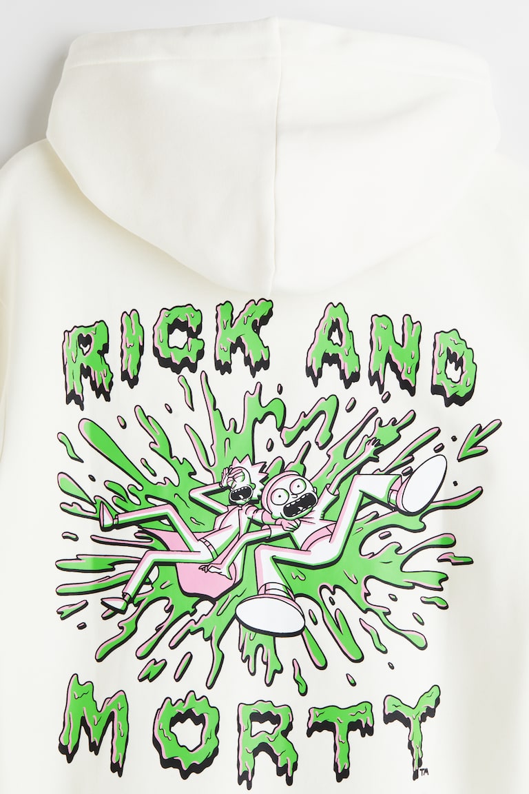 Mandabio Printed Hoodie Hoodie Rick And Morty H&m Regular Fit