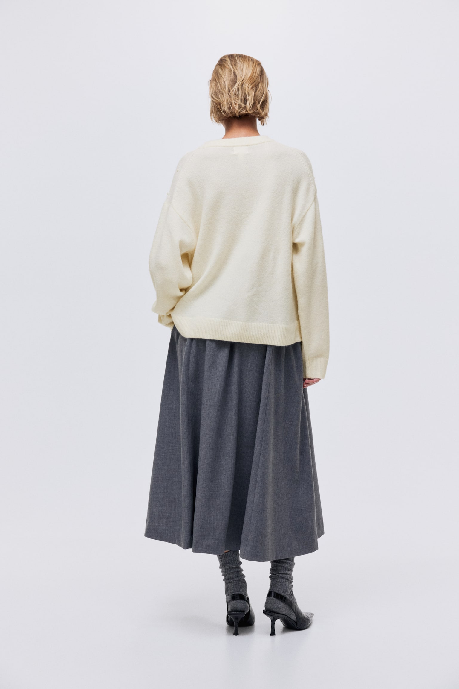 Embellished jumper - Cream/Black/Navy blue - 3