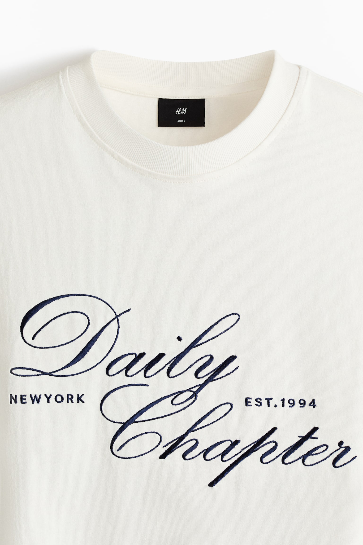 T-shirt Loose Fit - Bianco/Daily Chapter/Blu scuro/Daily Chapter - 2