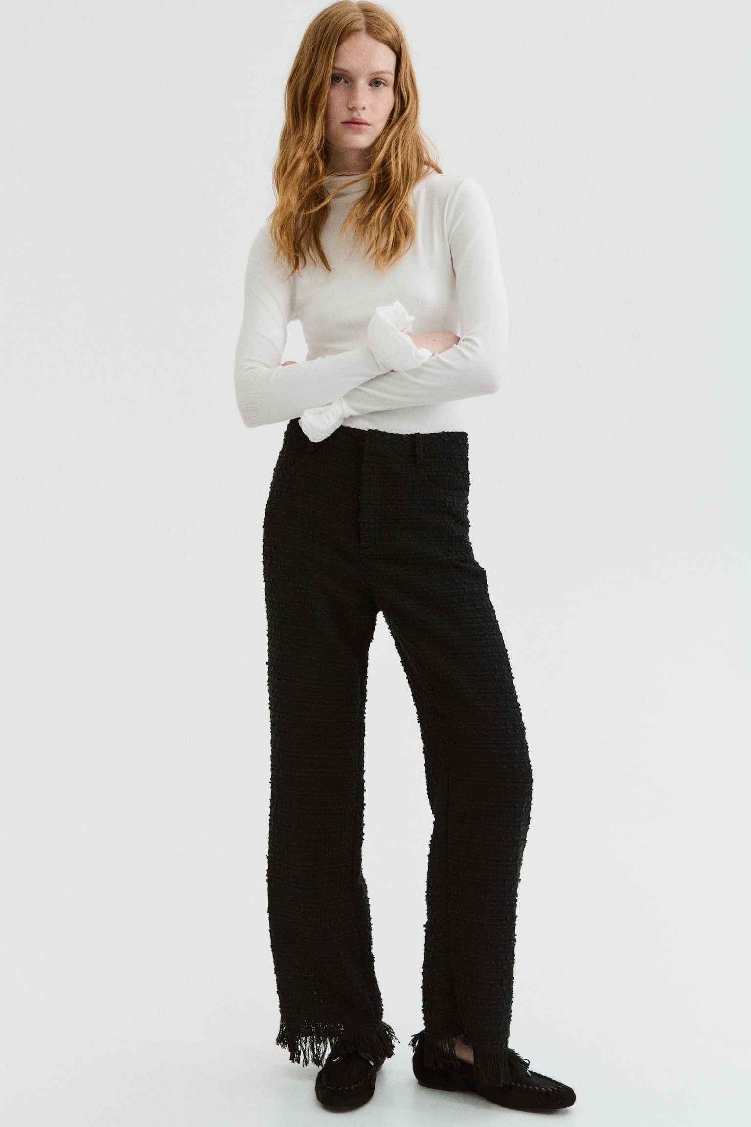 Textured trousers - Black - 6