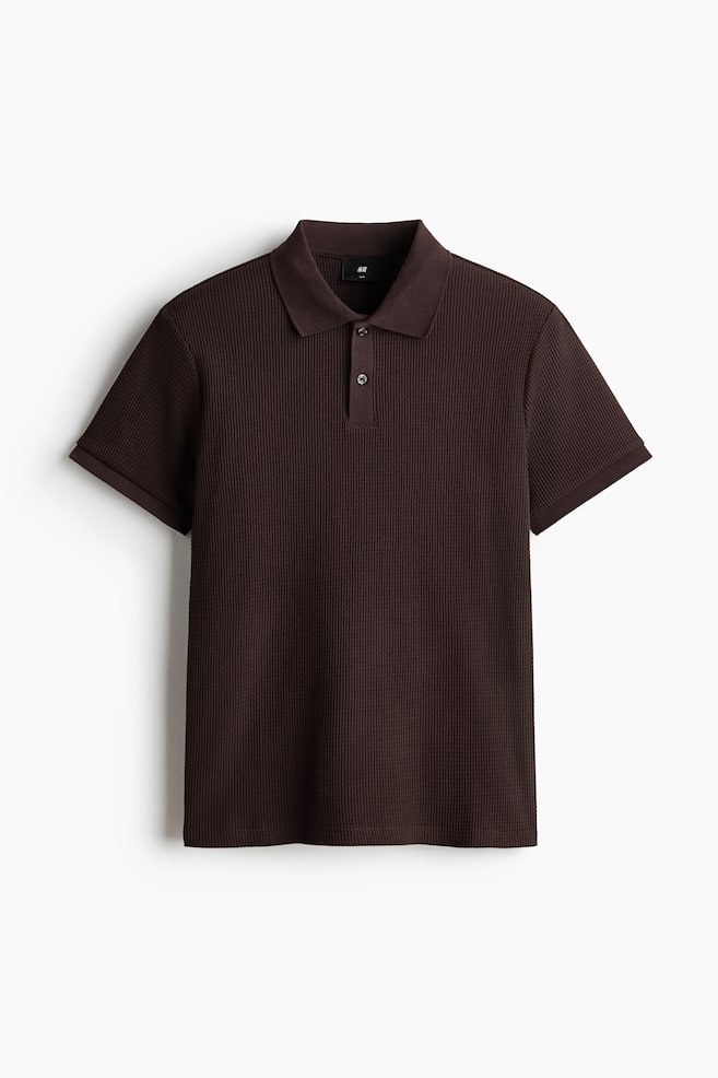 Polo in maglia a nido d'ape Slim Fit - Marrone scuro/Crema/Talpa scuro/Nero - 1