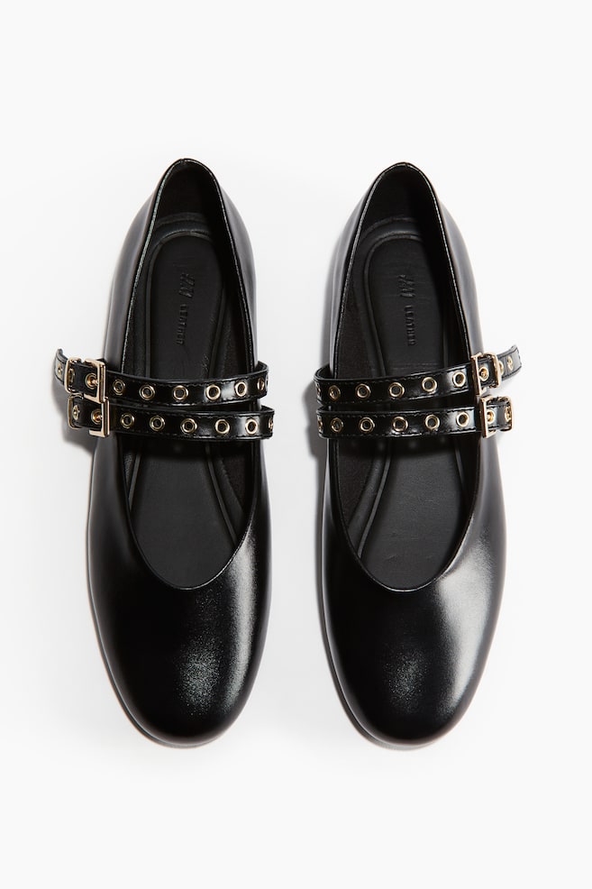 Leather ballet pumps - Black - 1