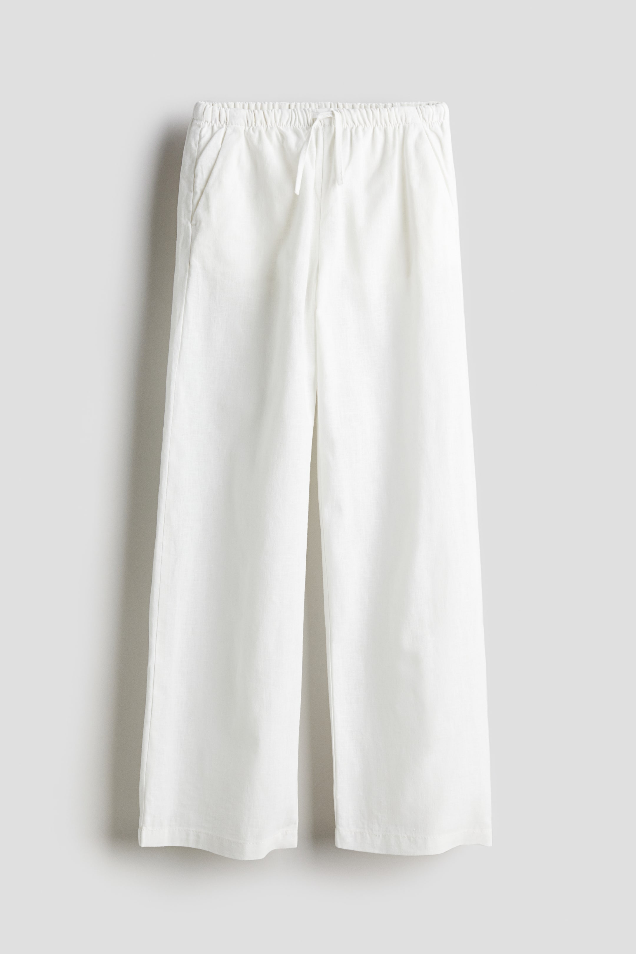 Wide-leg Linen-blend Pull-on Pants