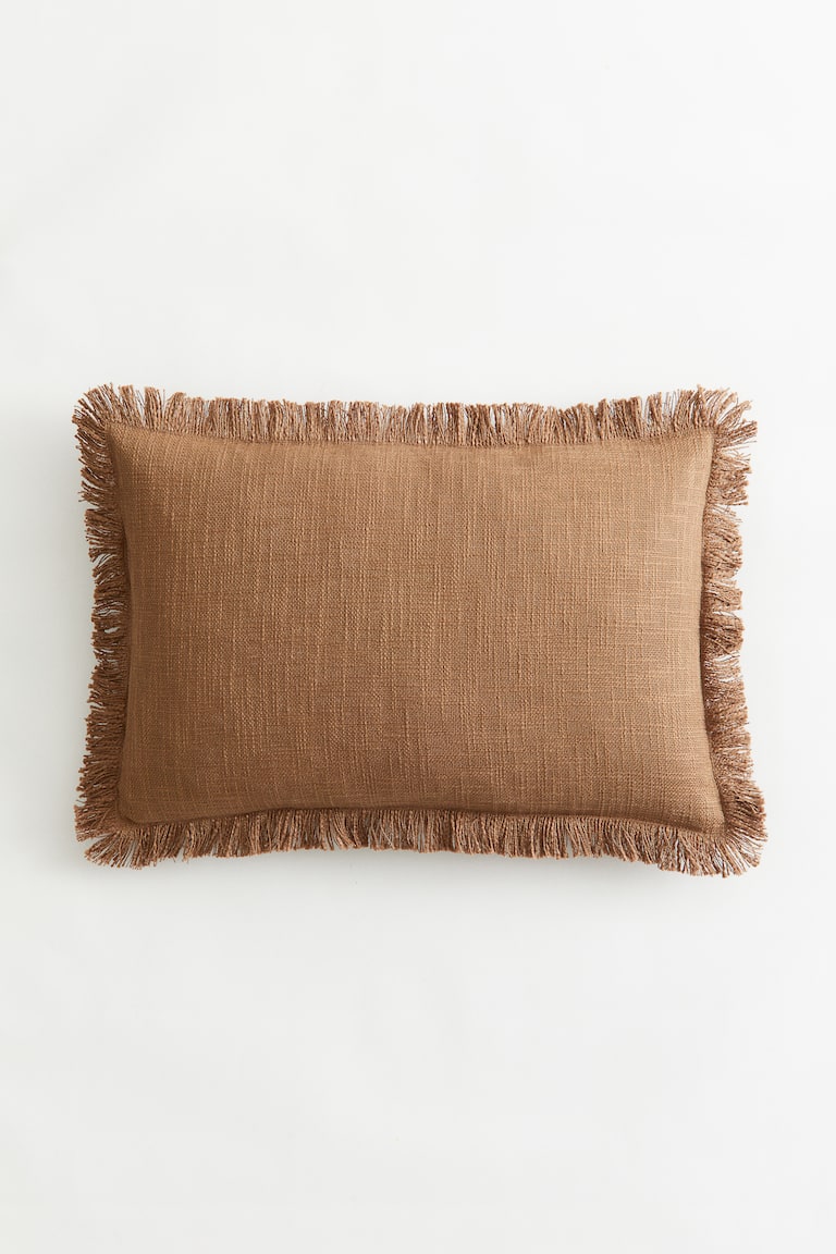 Housse de coussin en tissu flammé - Marron clair - Home All | H&M FR