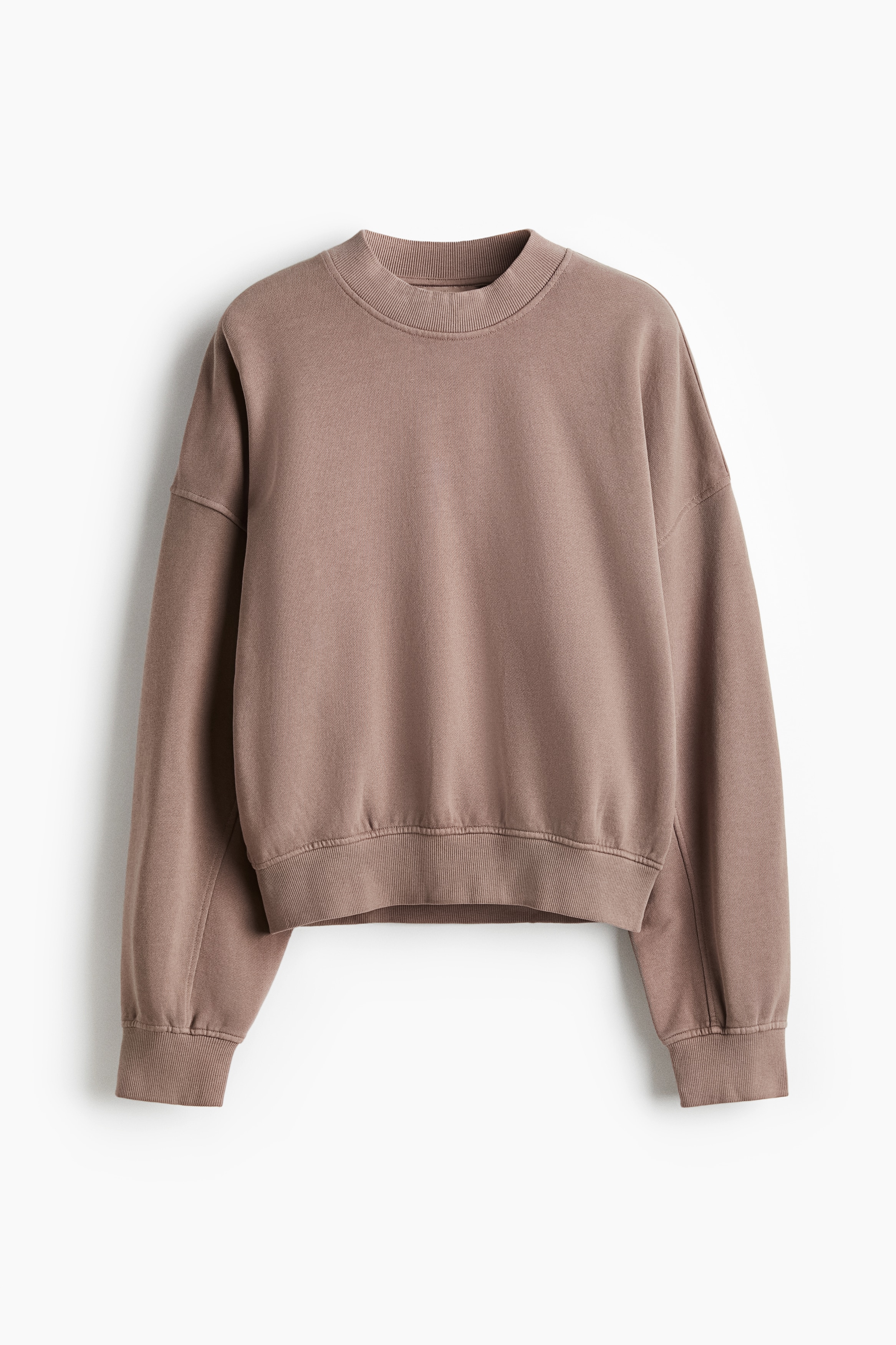 Суитшърт с пран вид - Сиво-кафяв