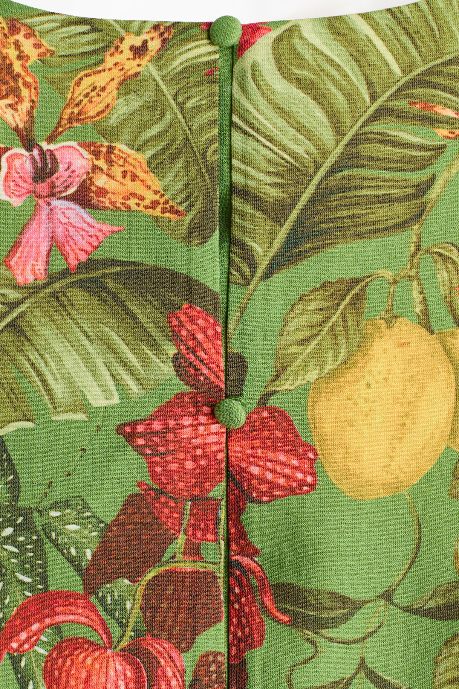 קרופ טופ עם קשירה - ירוק/פרחים - 3