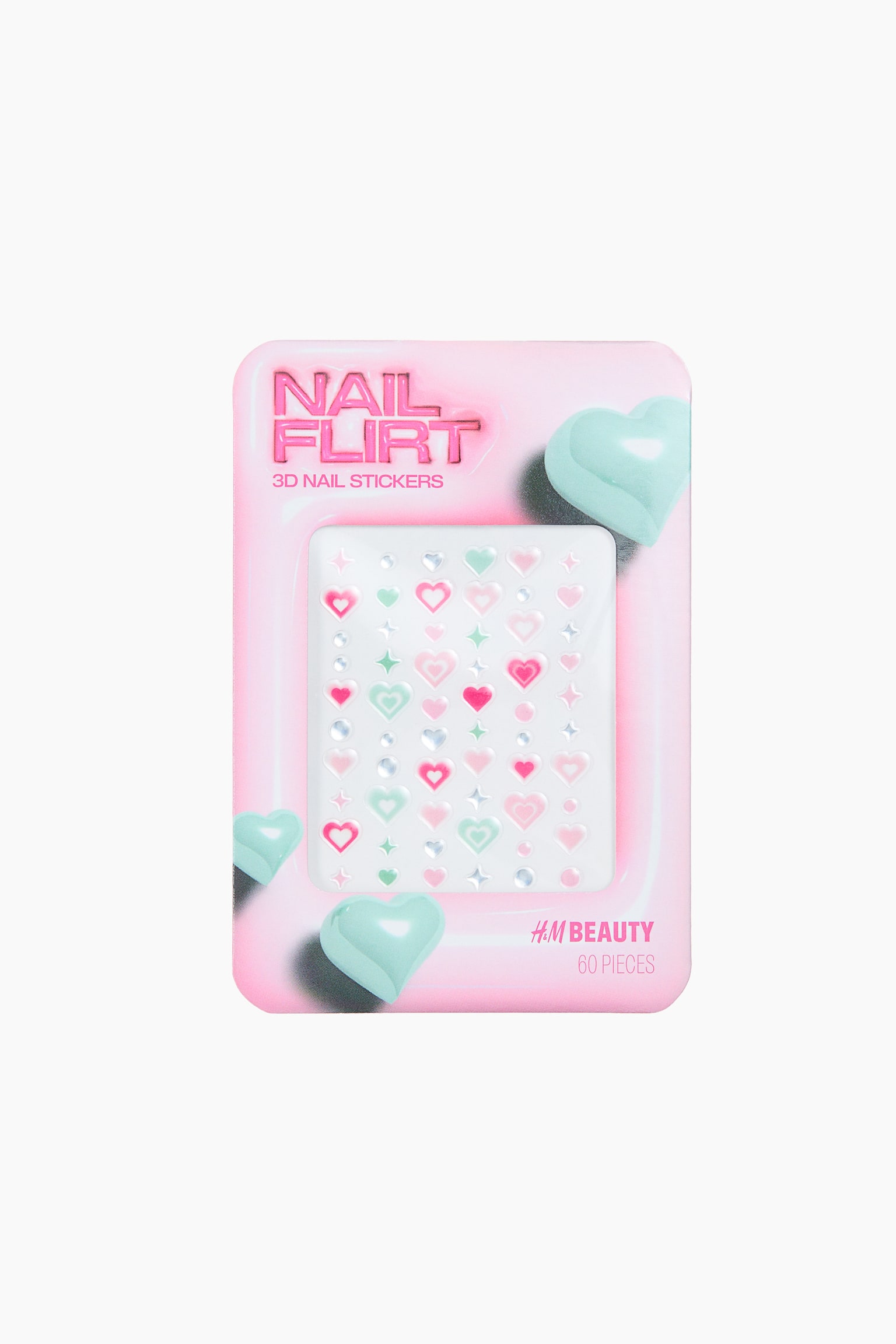 3D Nail Stickers - Pink/green/silver-colored