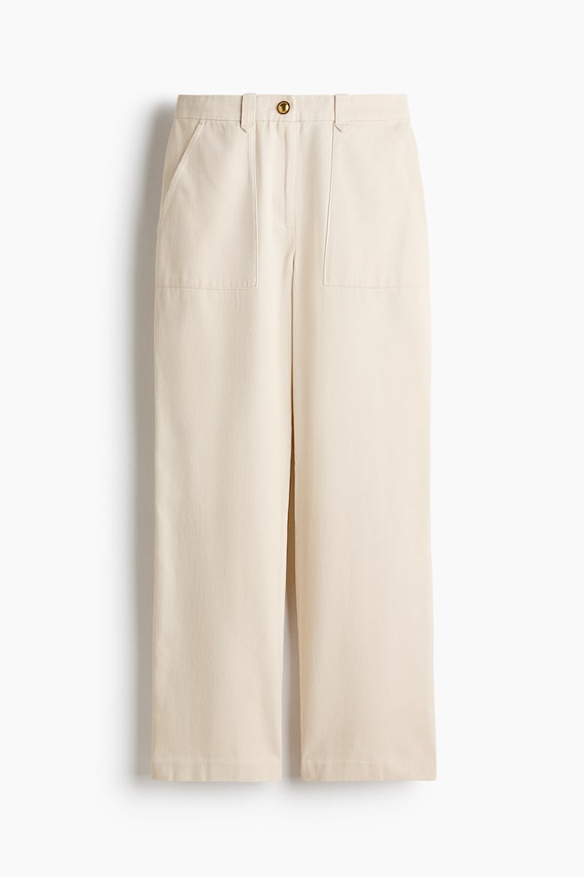 Straight twill trousers - Light beige - 1