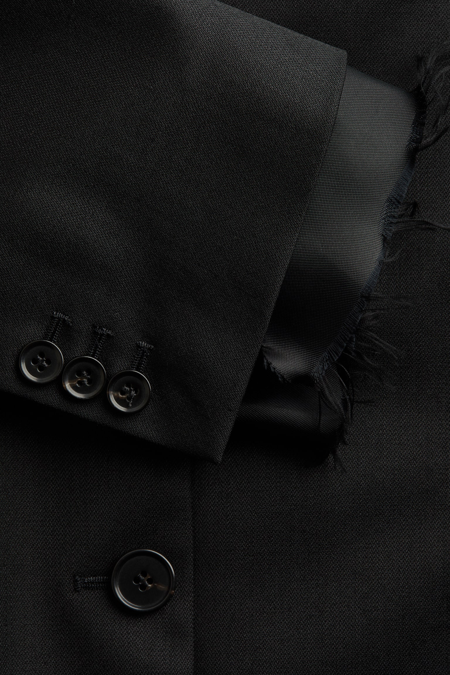 Blazer de botonadura sencilla en mezcla de lana - Negro - 7