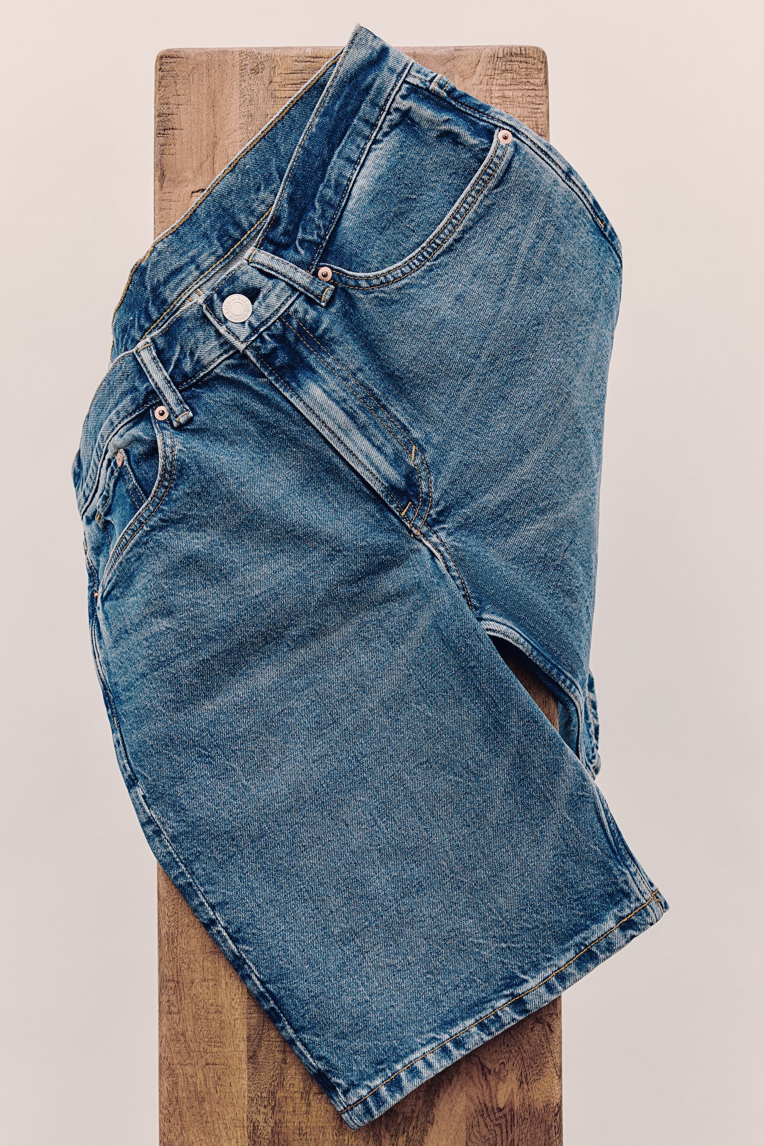 Regular Denim shorts - Denim blue/White - 1