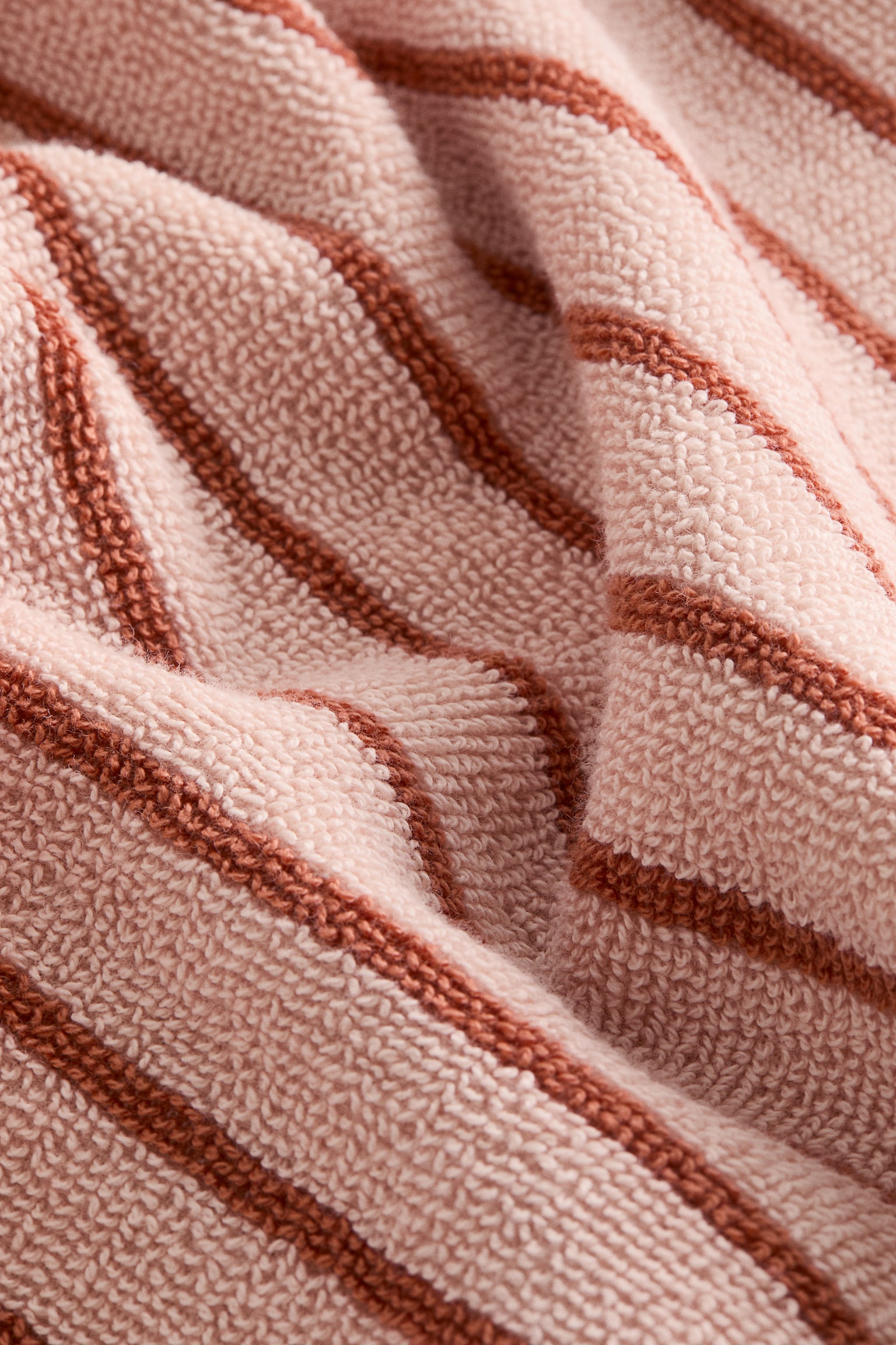 Cotton terry dressing gown - Powder pink/Yellow/Striped/Light blue/Striped/Light beige/Striped/Sage green/Striped - 3