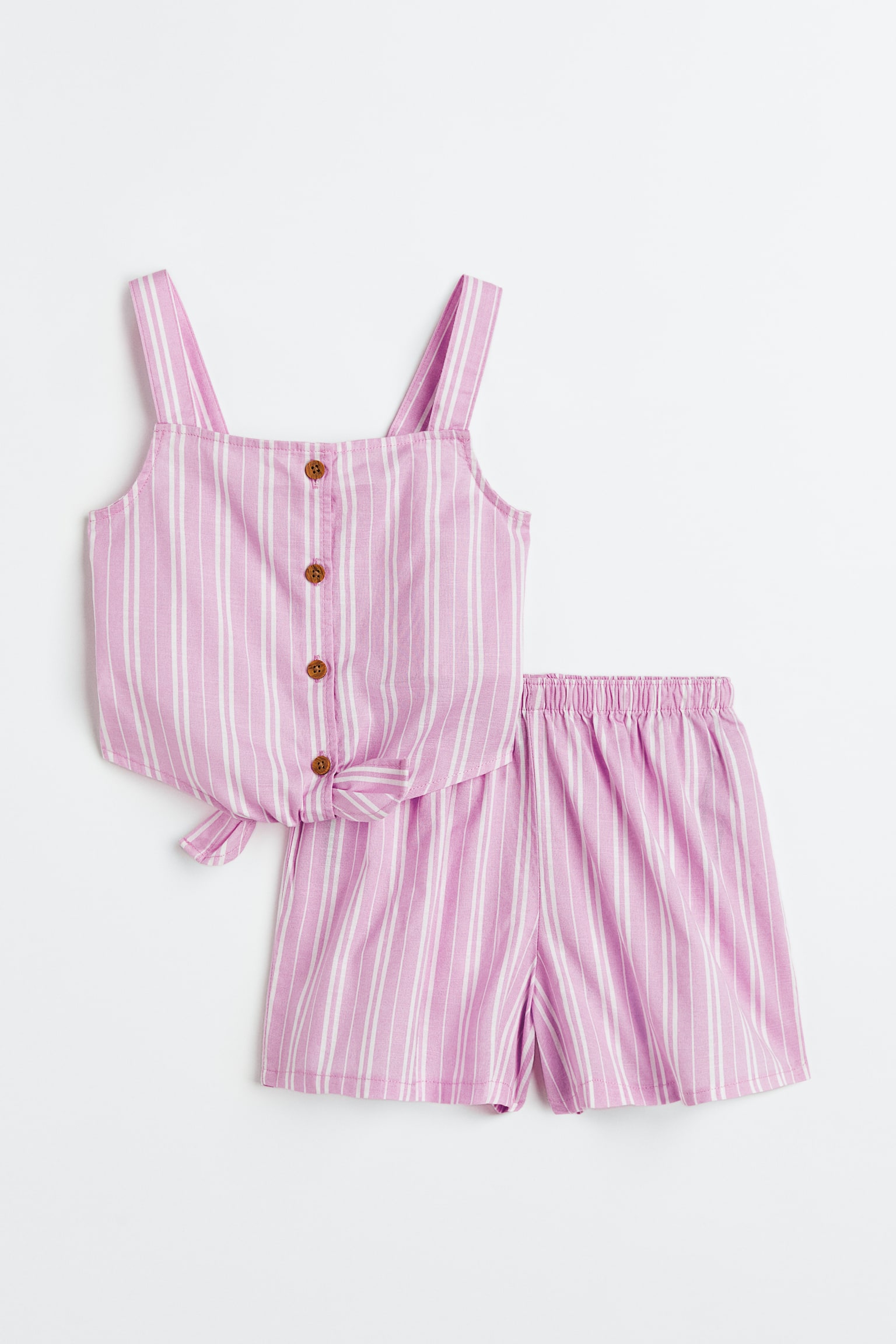 2-piece patterned set - Light pink/Striped - 1