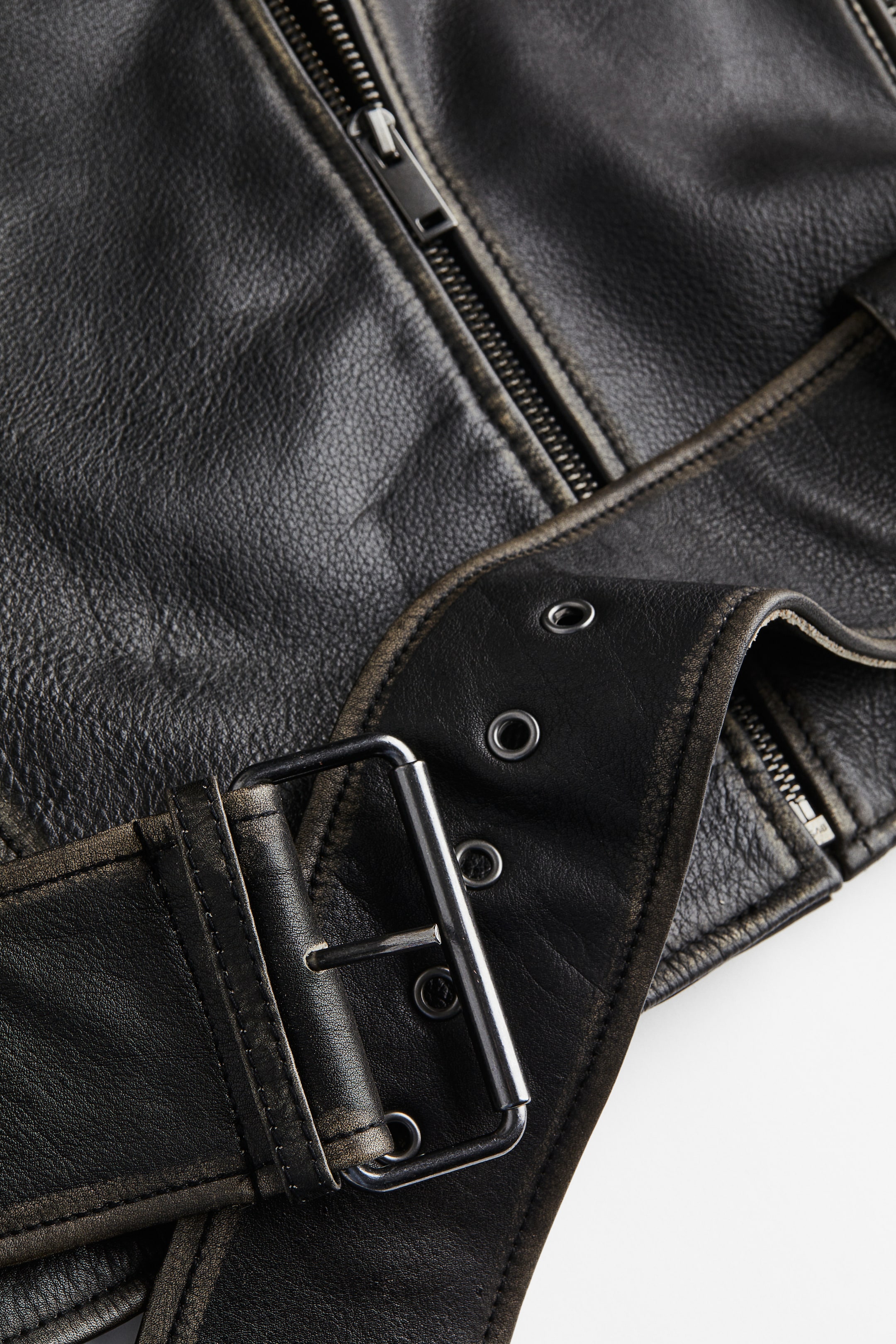 View larger image: Leather Biker Jacket - Black - Ladies | H&M AU 3