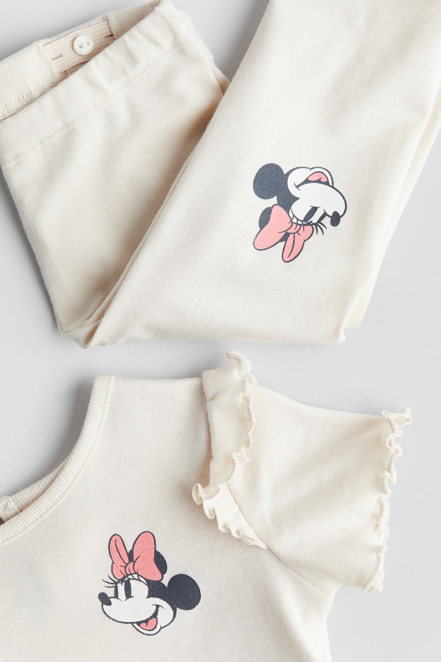 2-piece printed cotton set - White/Minnie Mouse - 2