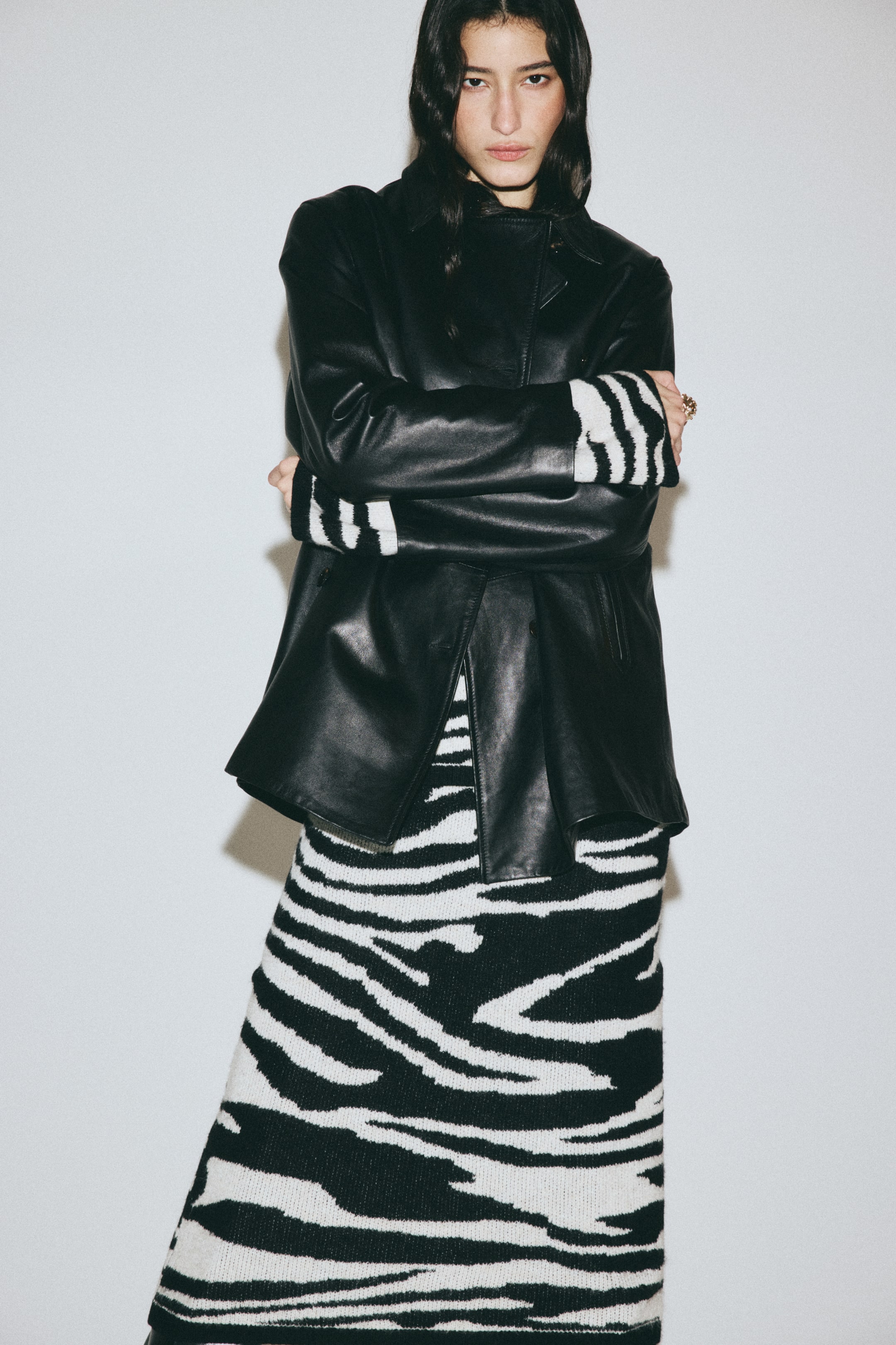 View larger image: Jacquard-knit jumper - Black/Zebra print - Ladies | H&M IN 4