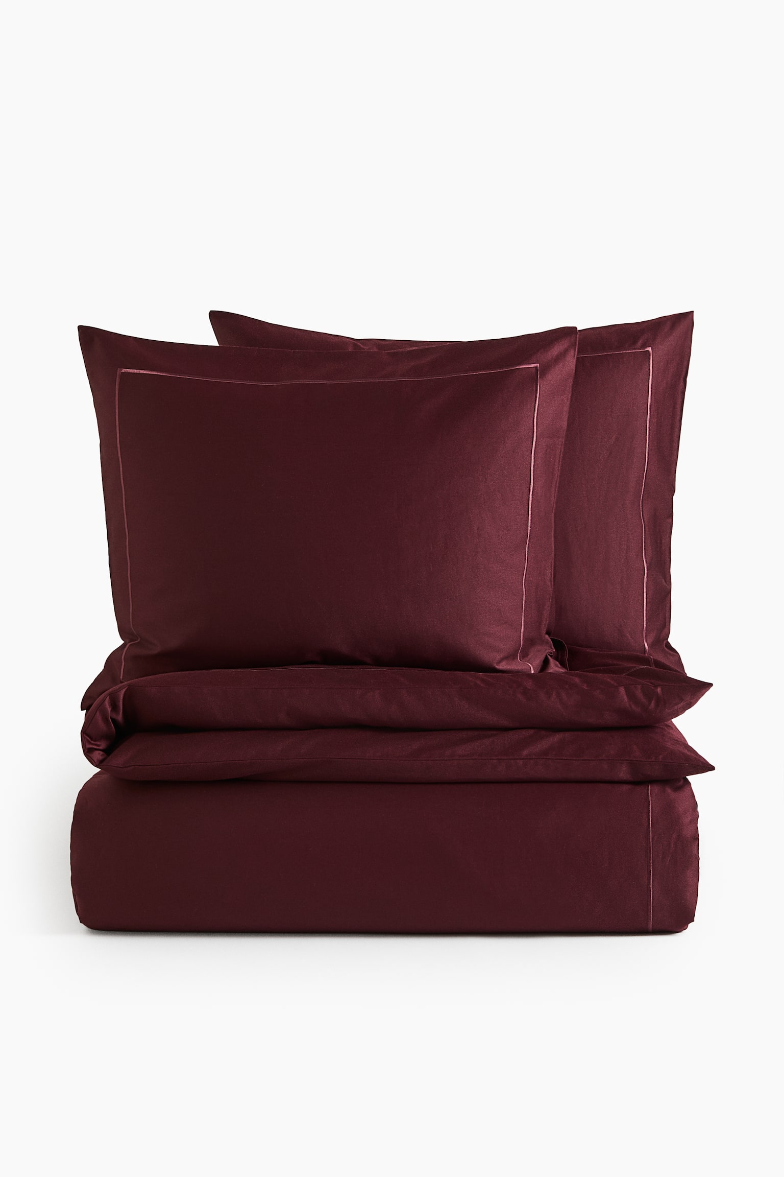Set funda de duvet King/Queen/Matrimonial en satín - Borgoña/Gris pardo oscuro/Rosa palo/Azul tenue claro/Gris pardo claro