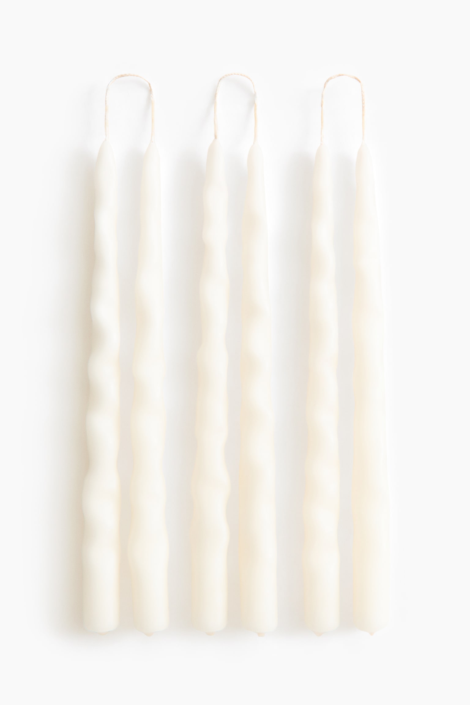 6er-Pack Geformte konische Kerzen - Weiss/Beige/Dunkelbraun