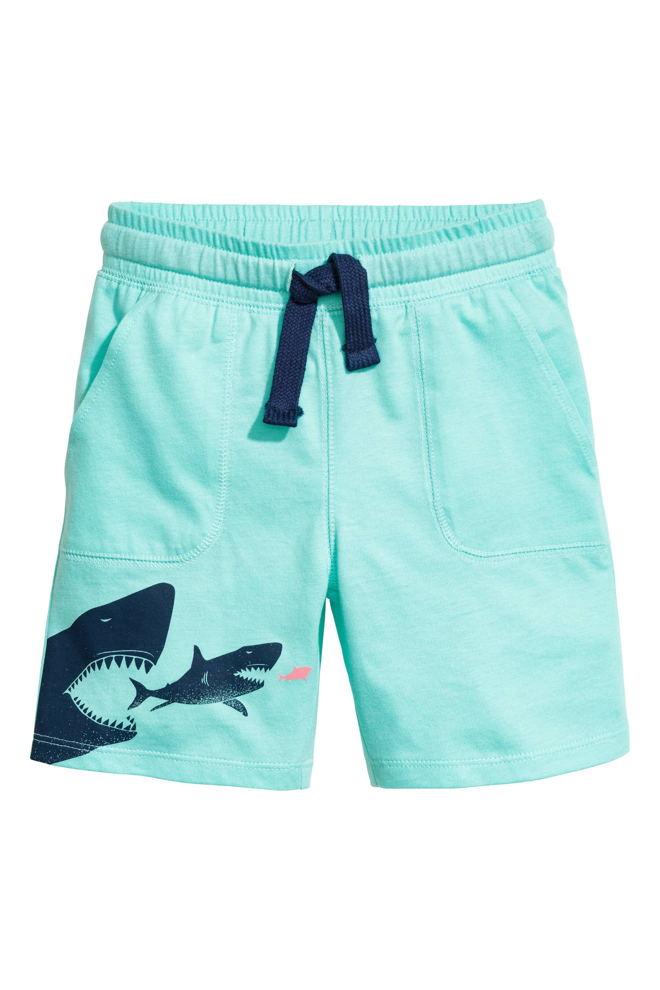 Näytä suurempi kuva: Trikooshortsit - Mintunvihreä/Hait - Kids | H&M FI 1