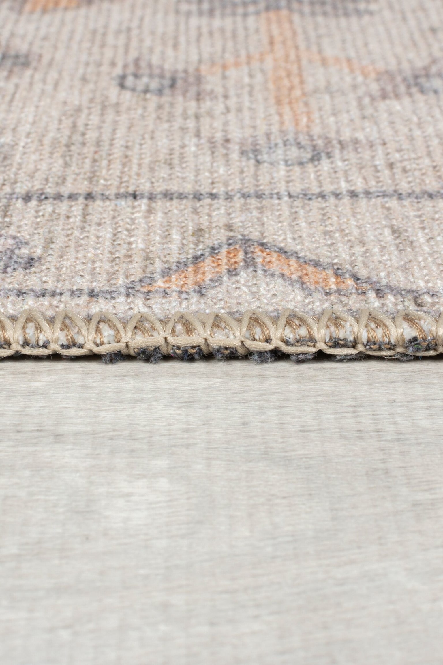 Teo Waschbarer Traditioneller Bodenläufer Teppich - Natürlich - 3