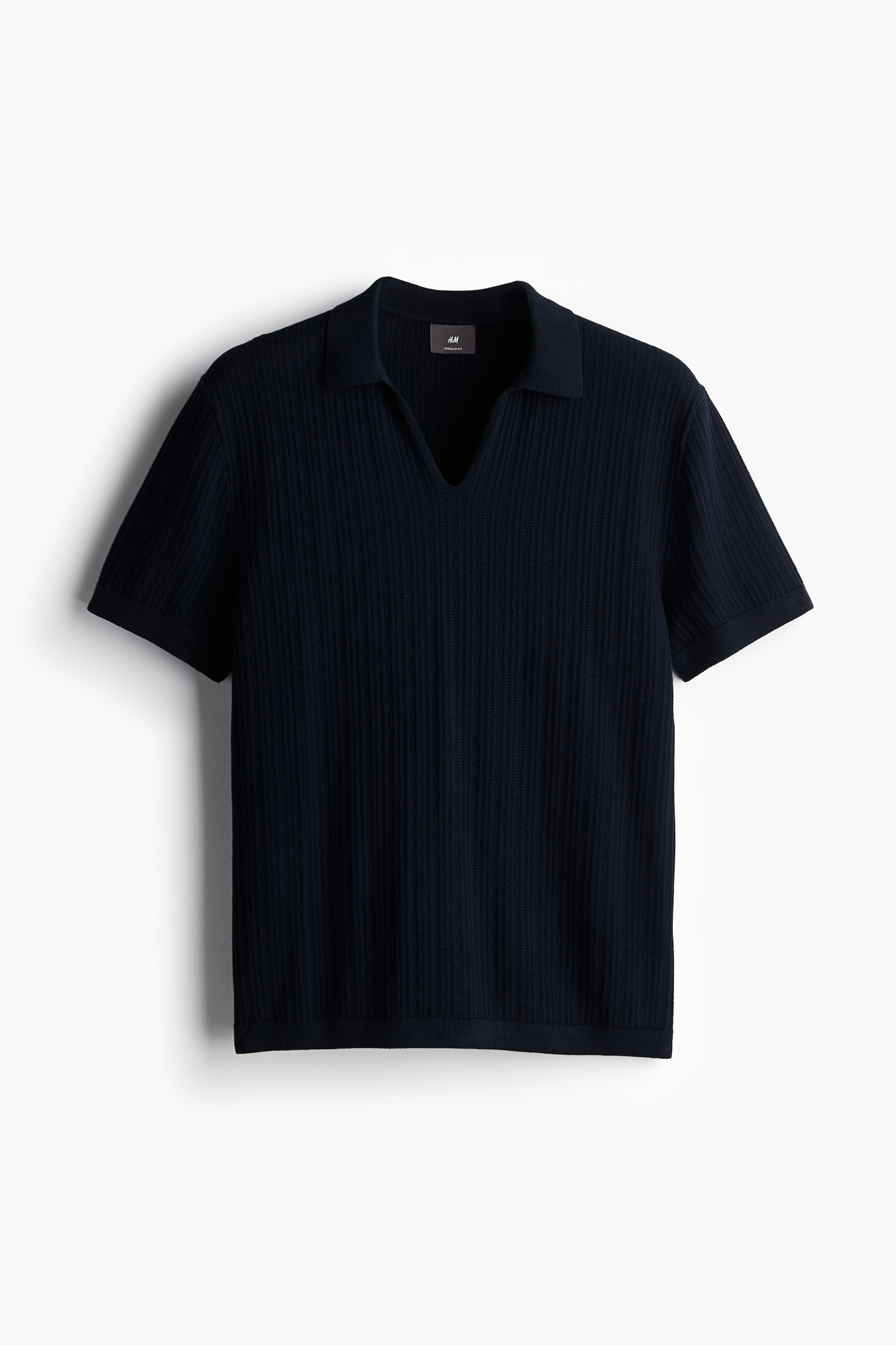 Regular Fit Ribbed polo shirt - Navy blue/White - 2