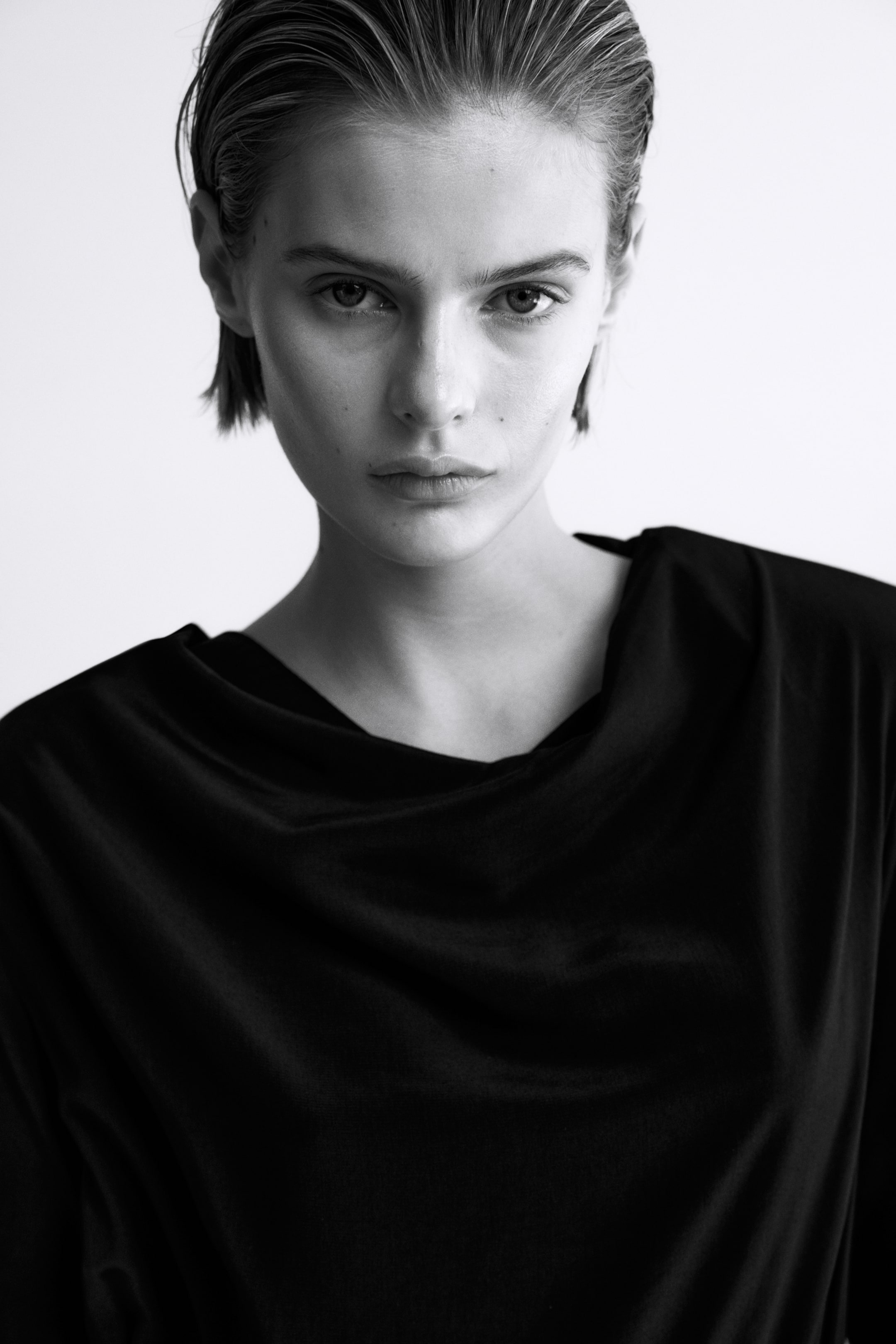 Flounced Cowl-Neck Dress
