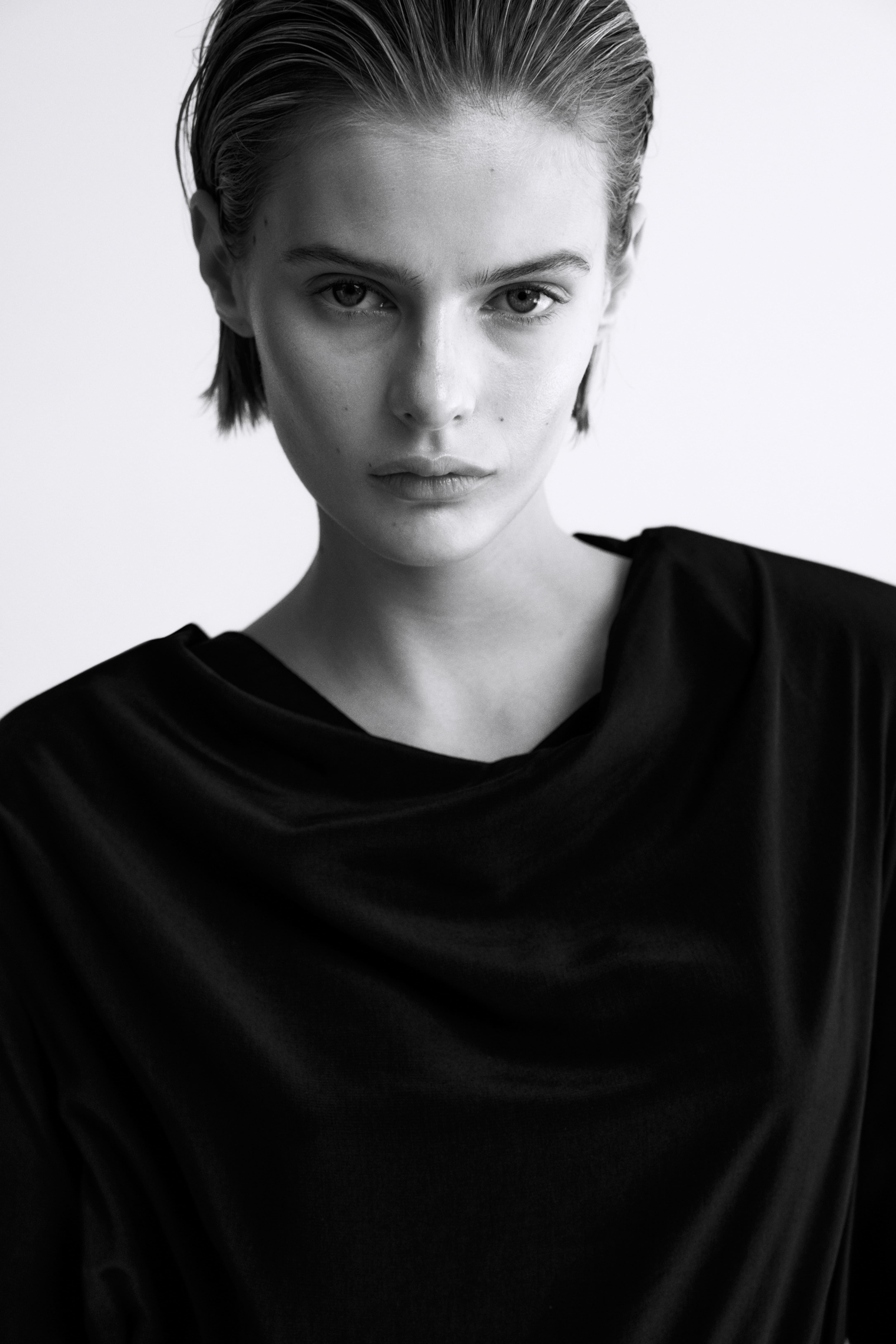 Flounced Cowl-Neck Dress