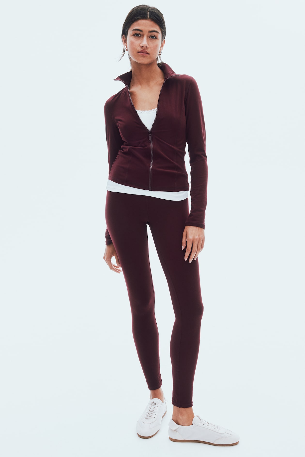 Jersey Top with Full-Length Zipper - image 2