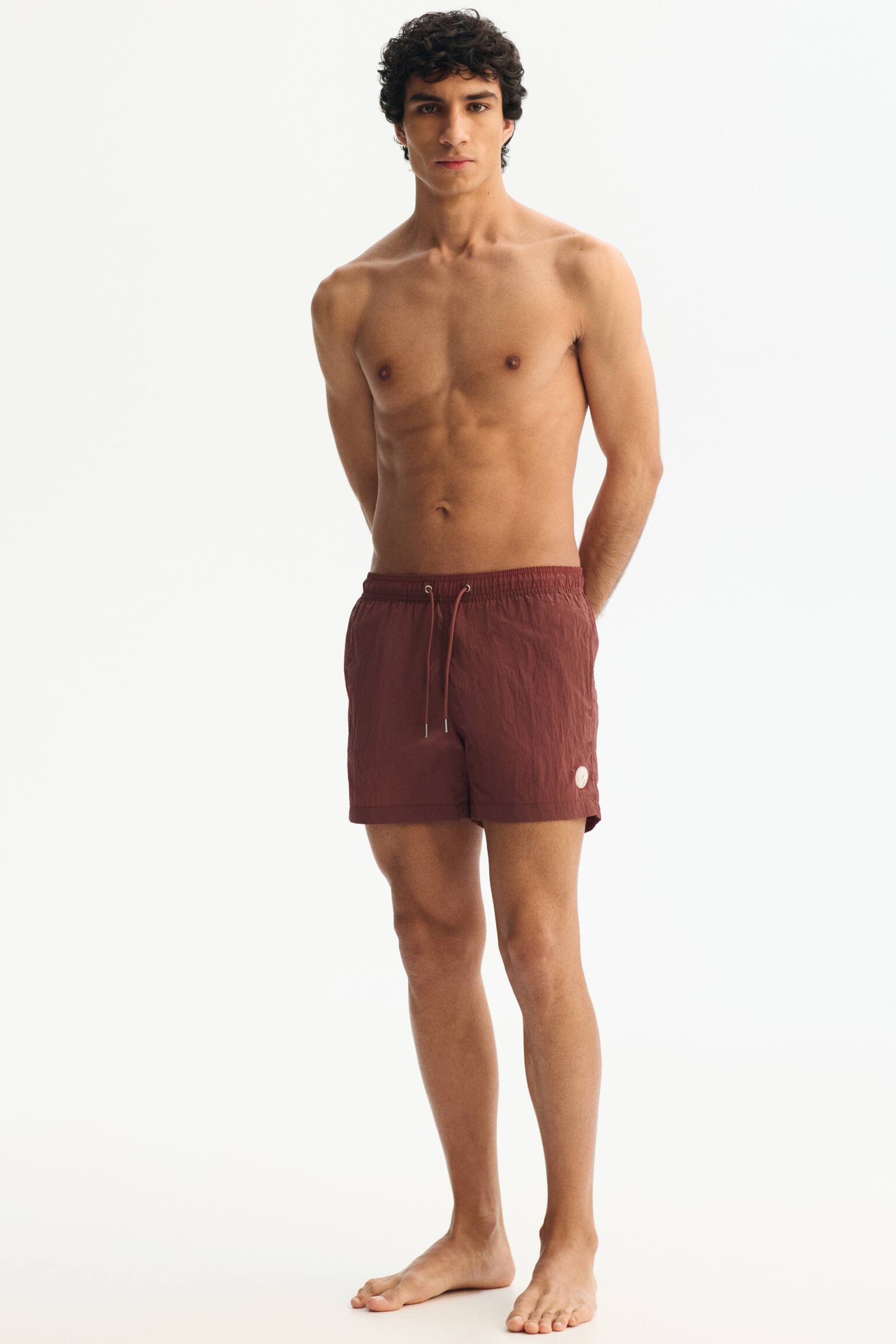 尼龍泳褲 - 鏽褐色/深卡其綠/橄欖綠 - 7