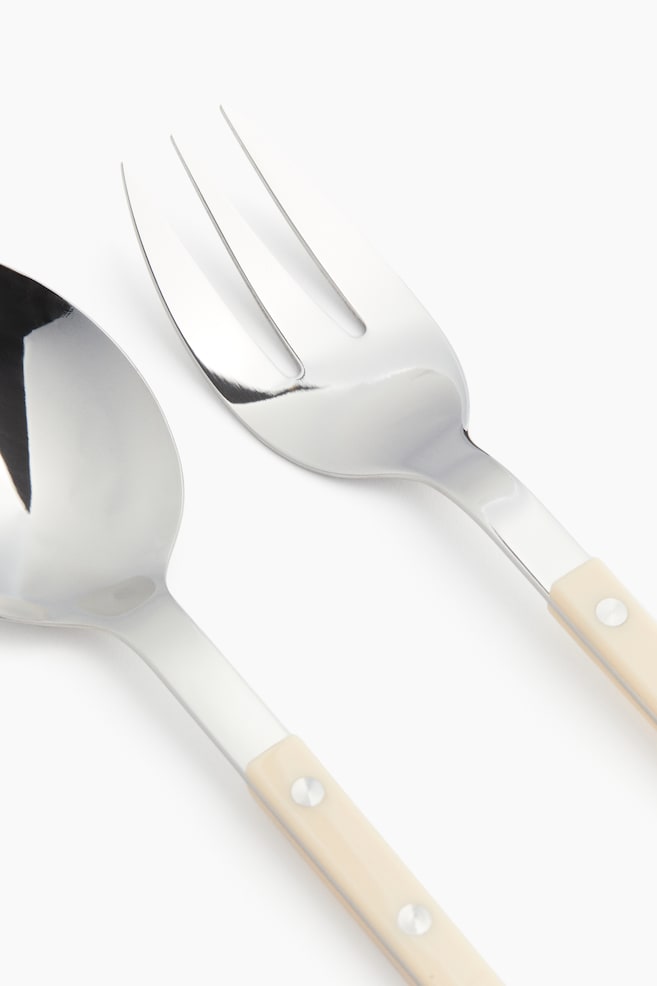 Cubiertos para ensalada en acero inoxidable-Beige claro - 3