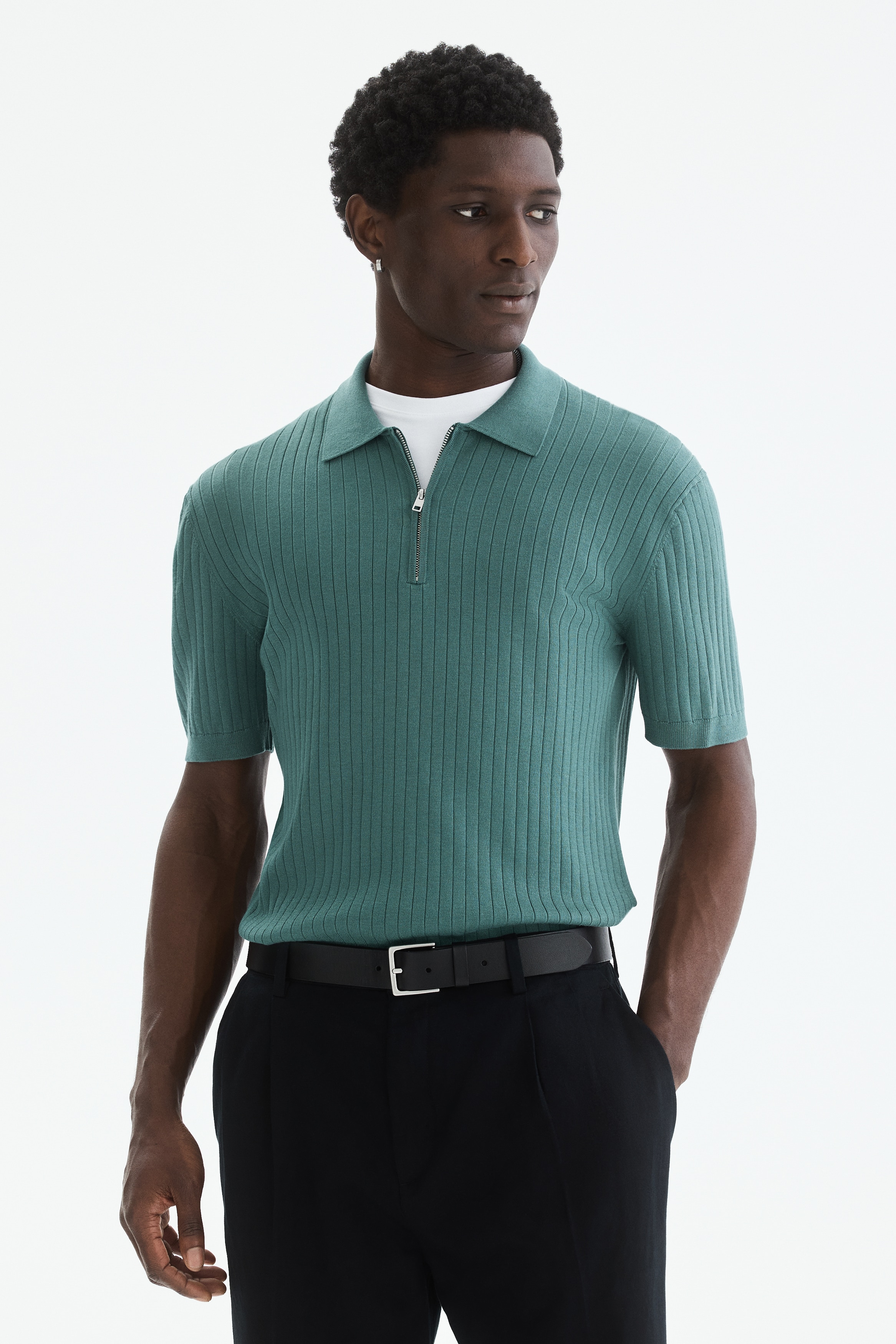 Slim Fit Polo shirt - Dusty green/Cream/Dark blue/Grey