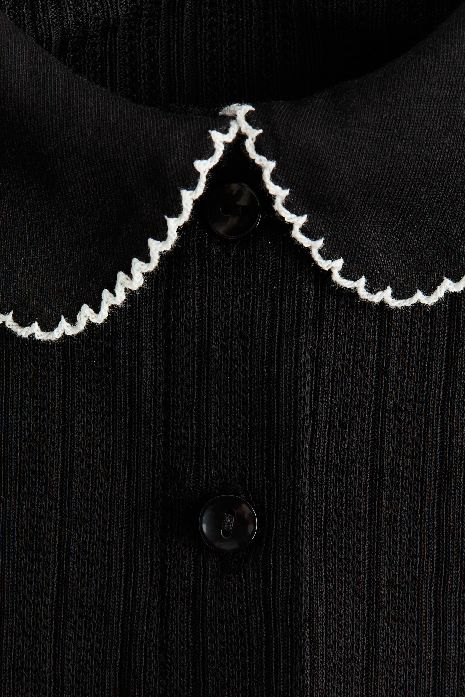 ポインテルニットブラウス - ブラック/ホワイト - 4