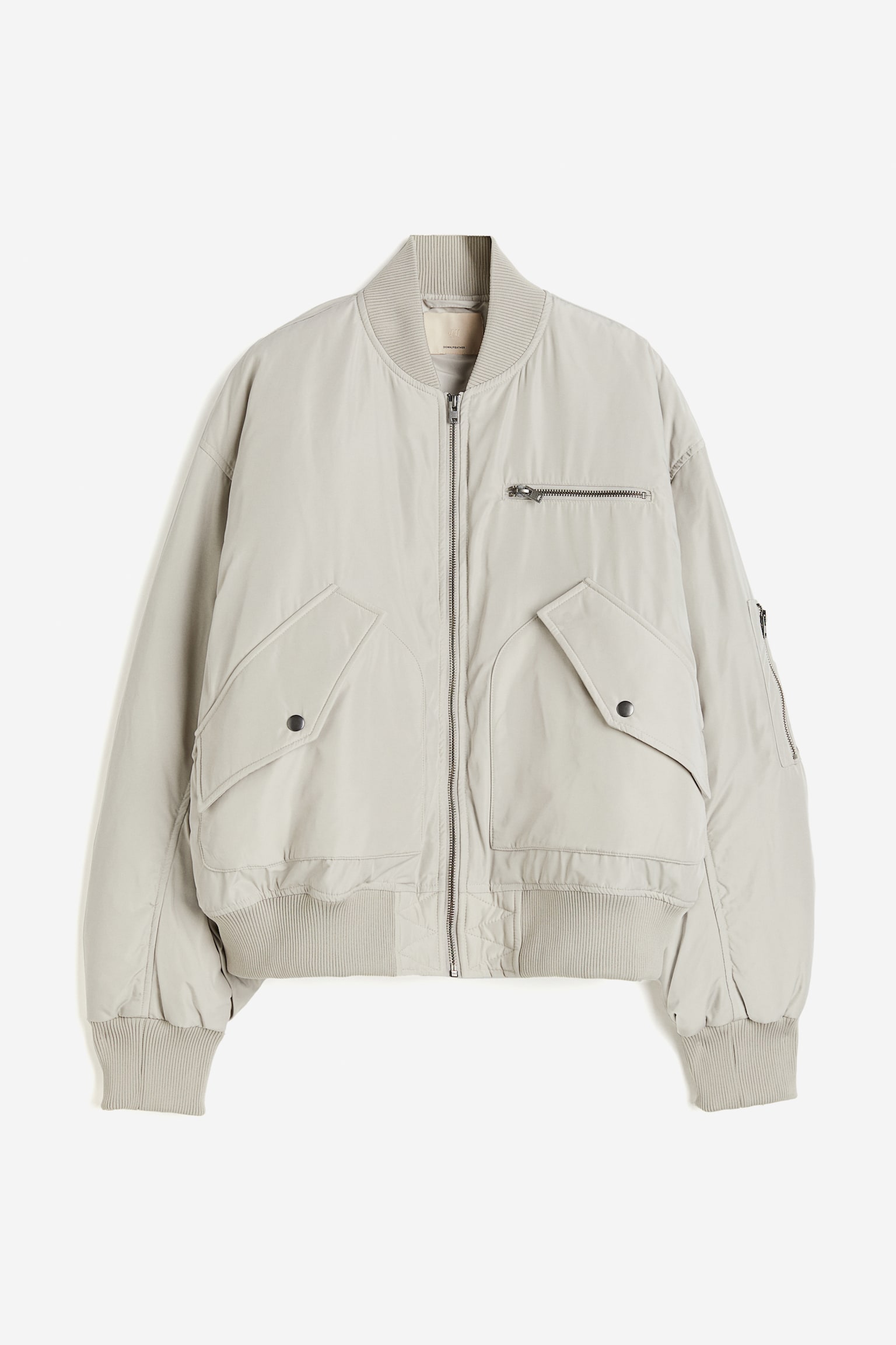 Down bomber jacket - Light beige/Dark grey - 2