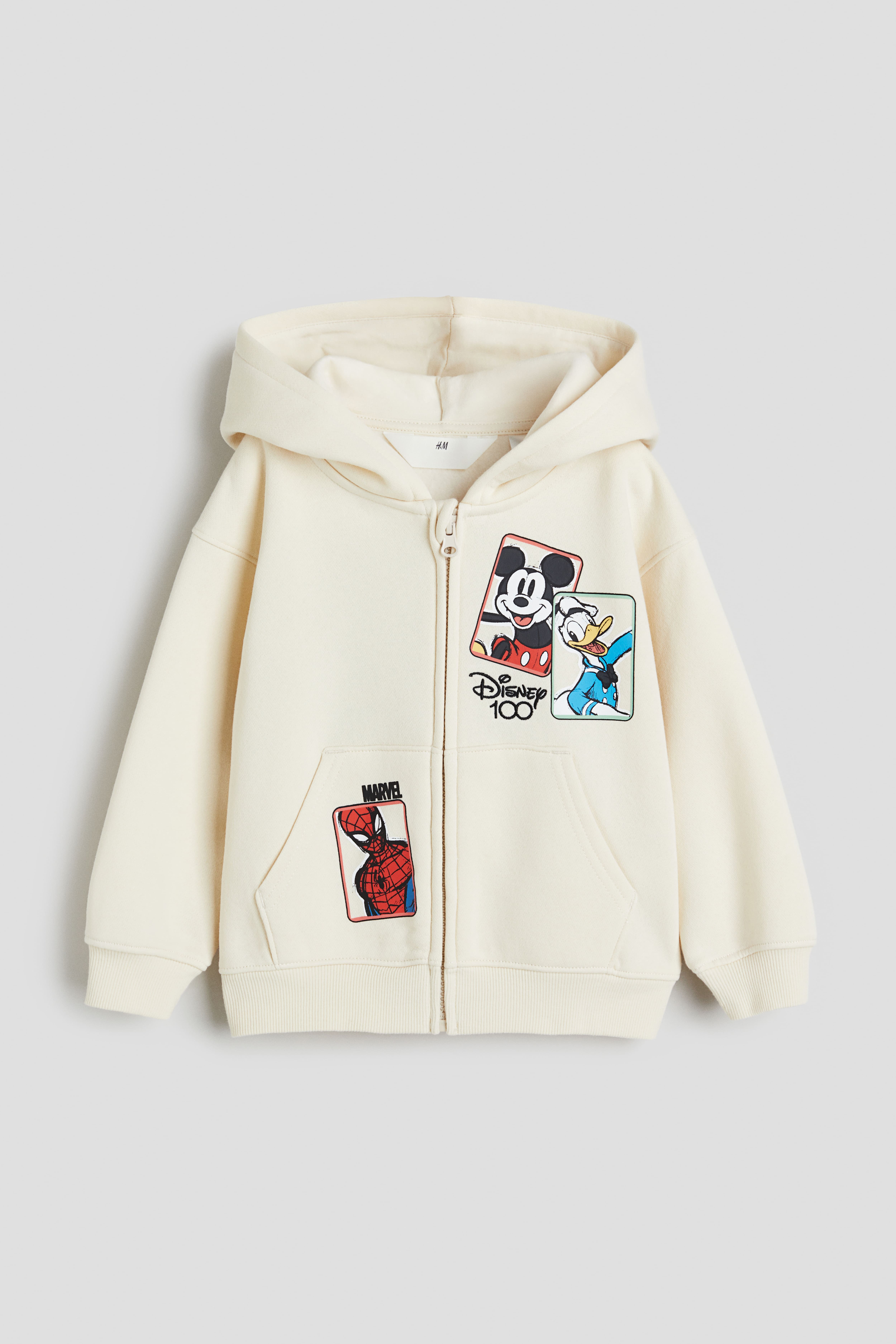 Printed zip through hoodie Light beige Disney Kids H M GB