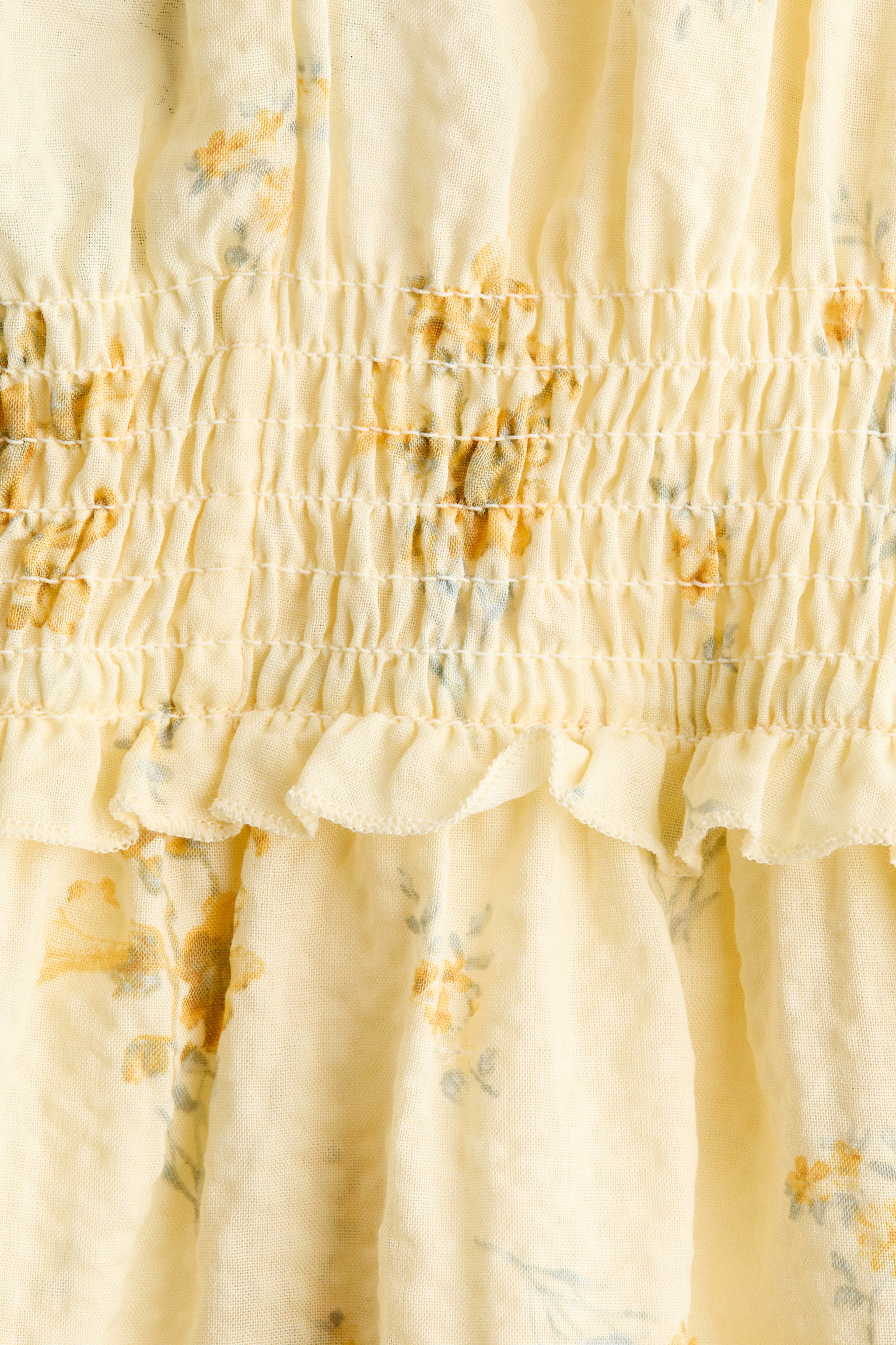 Frill-trimmed dress - Light yellow/Floral/Light blue/Light beige/Floral - 4