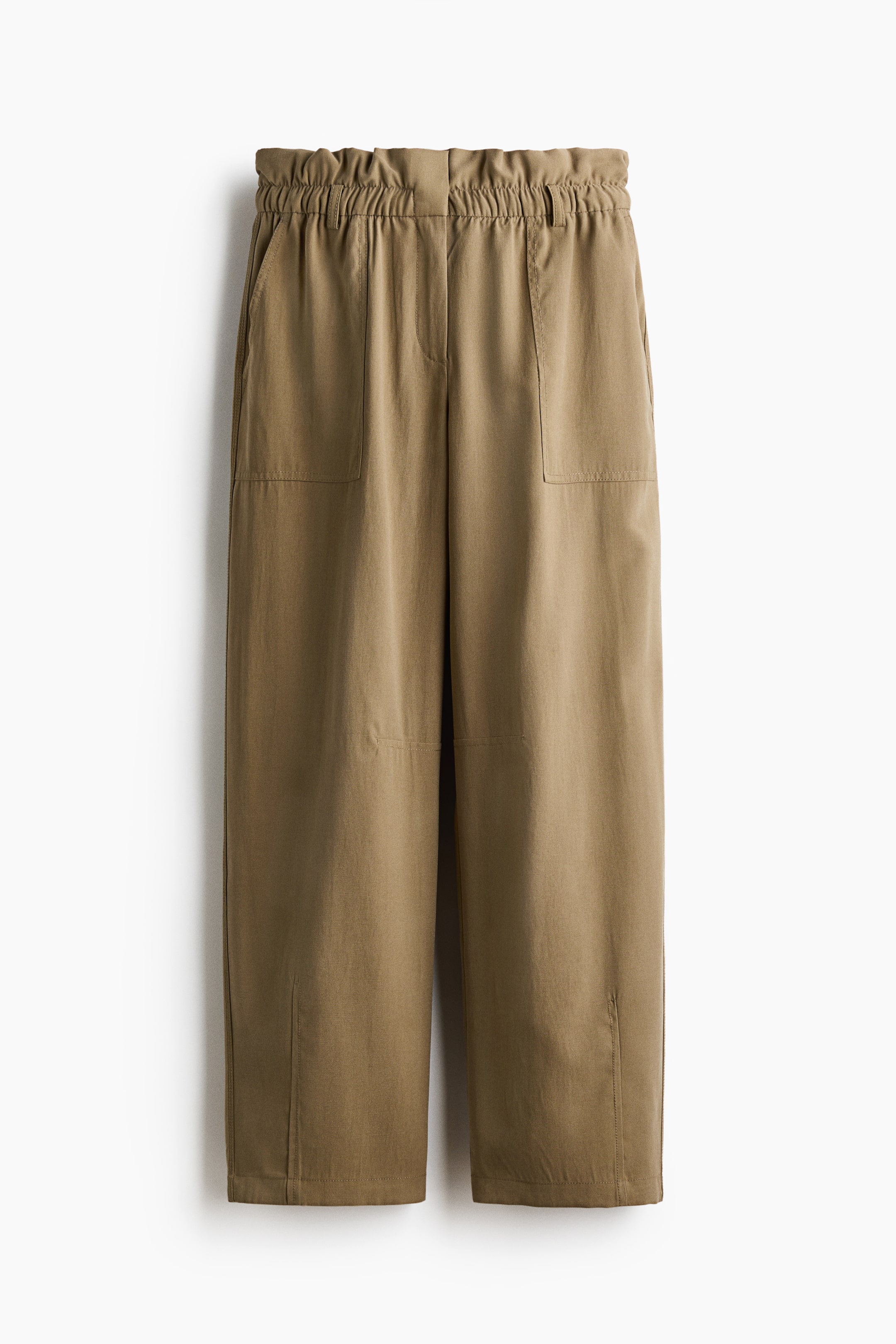 Barrel-Leg Paper-Bag Pants