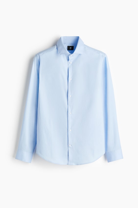 Мужские рубашки H&M Slim-Fit Cotton Shirt