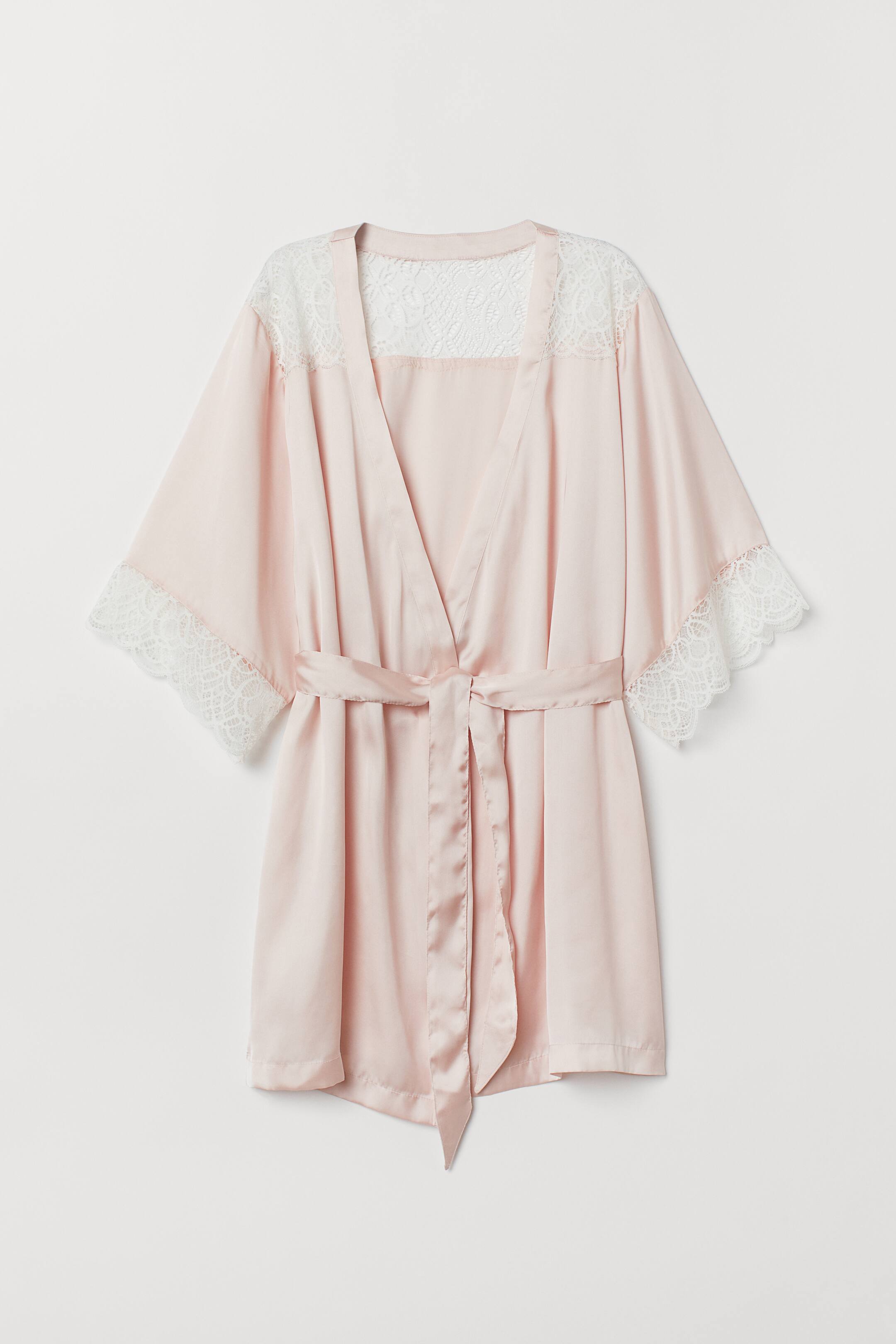 Zobrazit větší obrázek: Saténový župan - Pudrově růžová - ŽENY | H&M CZ 1
