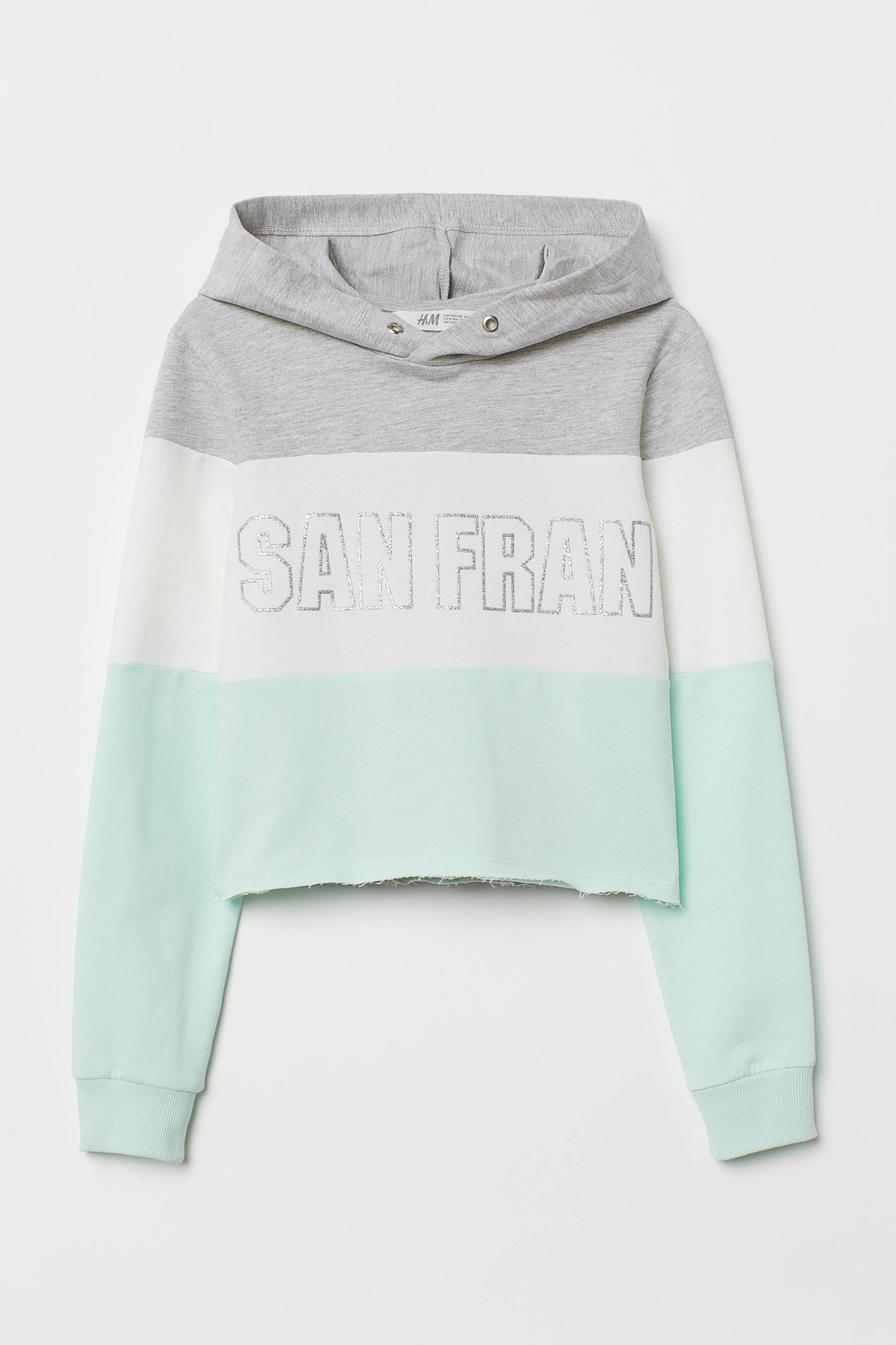 Größeres Bild ansehen: Hoodie mit Druck - Mintgrün/SAN FRAN - Kids | H&M DE 1