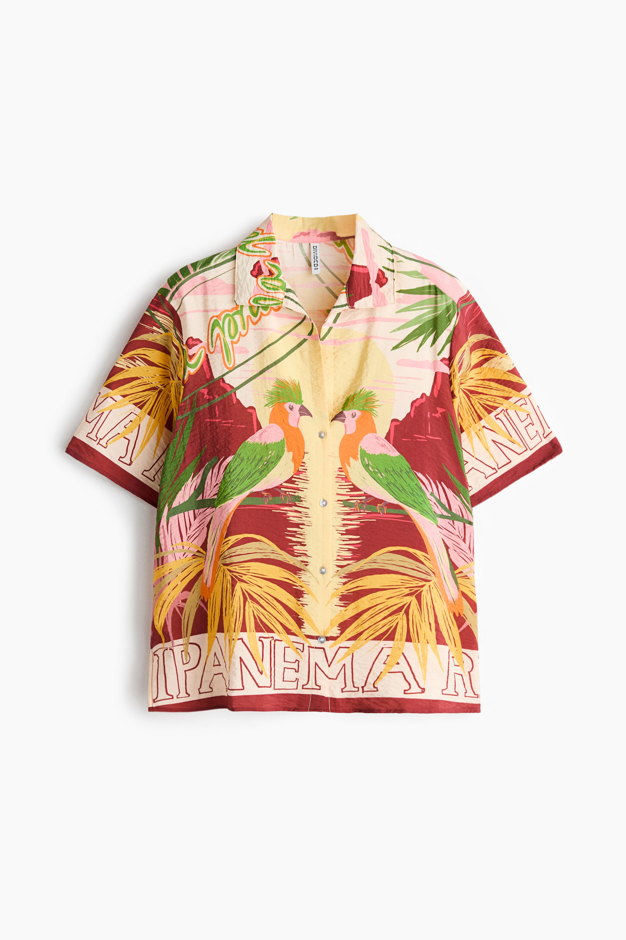 View larger image: Short-Sleeved Patterned Shirt - Dark red/patterned - Ladies | H&M US 1