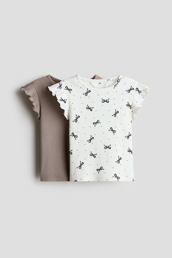 Детские топы H&M 2-pack Ribbed Cotton Tops