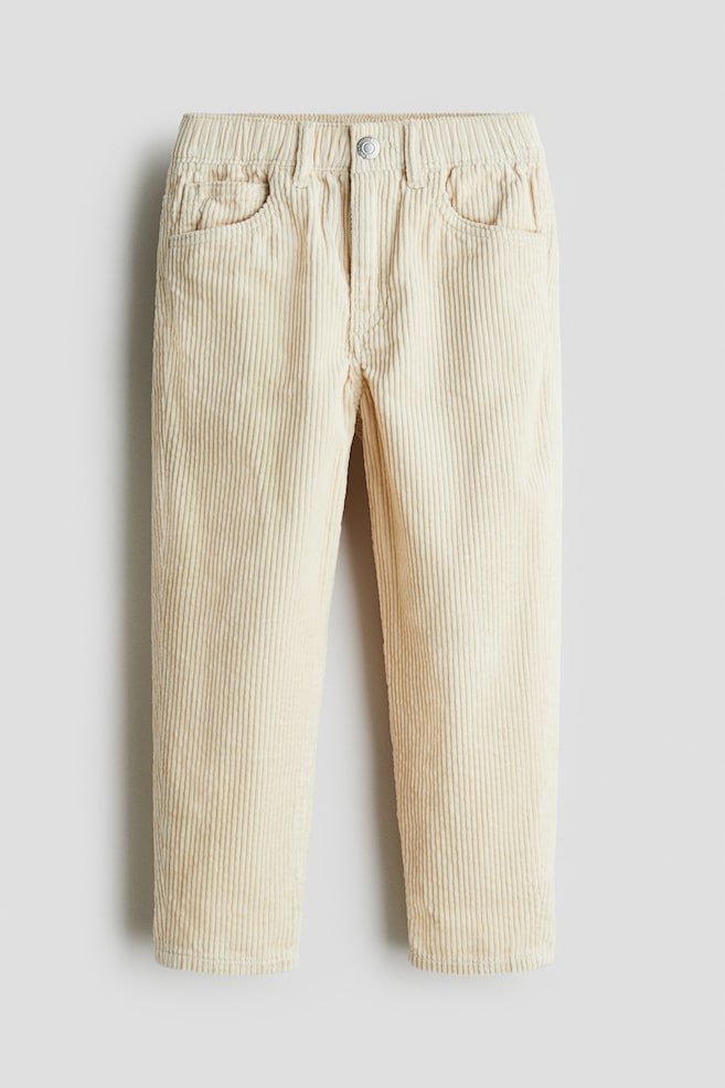 Pantalon en velours de coton côtelé - Beige clair/Bleu ancien - 1