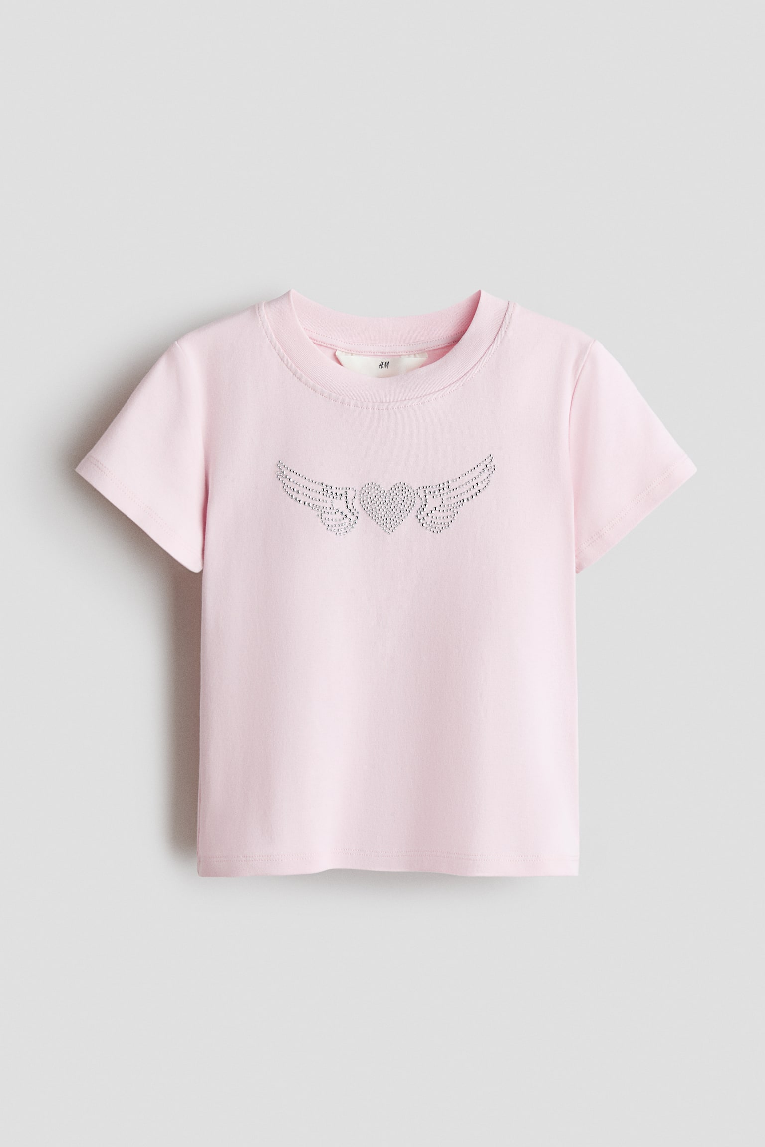 Embellished-motif T-shirt - Light pink/Heart/White/Paris/Dark grey marl/Amour - 1