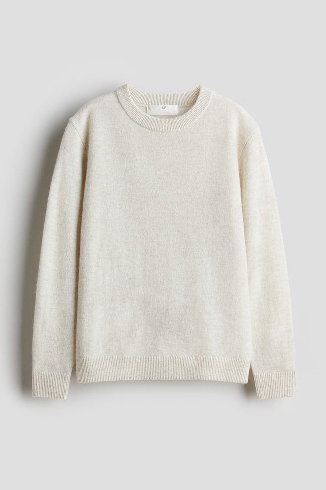 Cashmere-Blend Sweater - Light beige/Black - 1