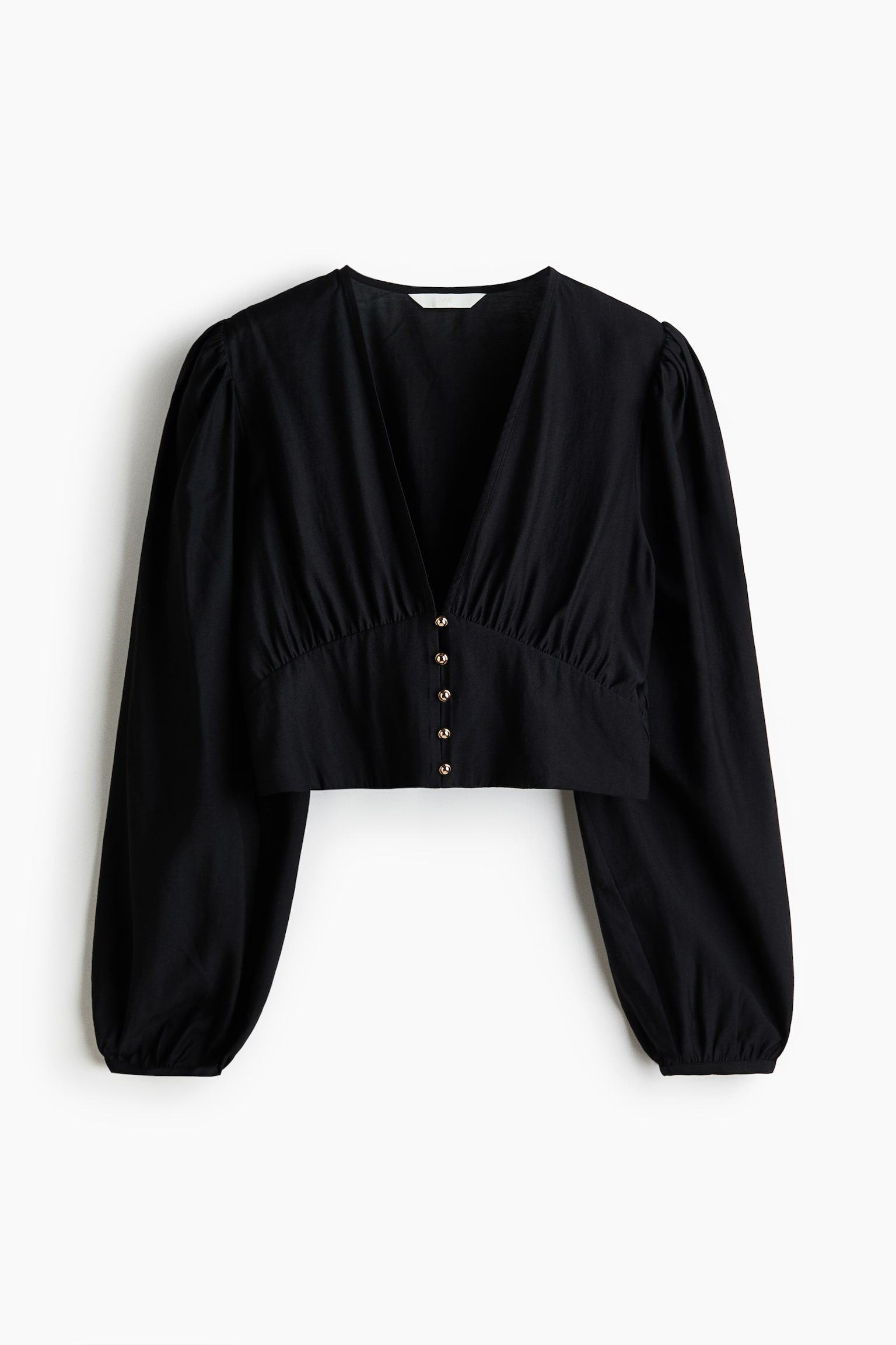 V-neck Blouse - Black/Cream/Floral - 1